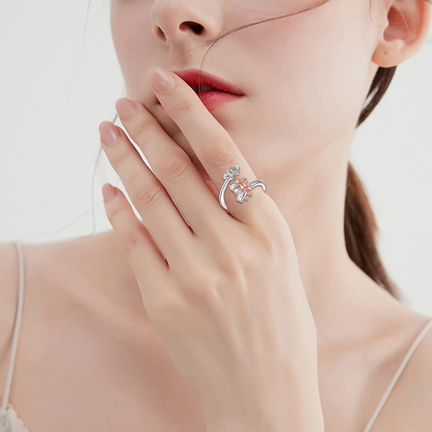 image:imageAXELUNA 925 Sterling Silver Sisters Ring Adjustable My Sister My Friend Jewelry Gifts for Women Heart Friendship Rings Sisters Gifts from Sister2 Sisters