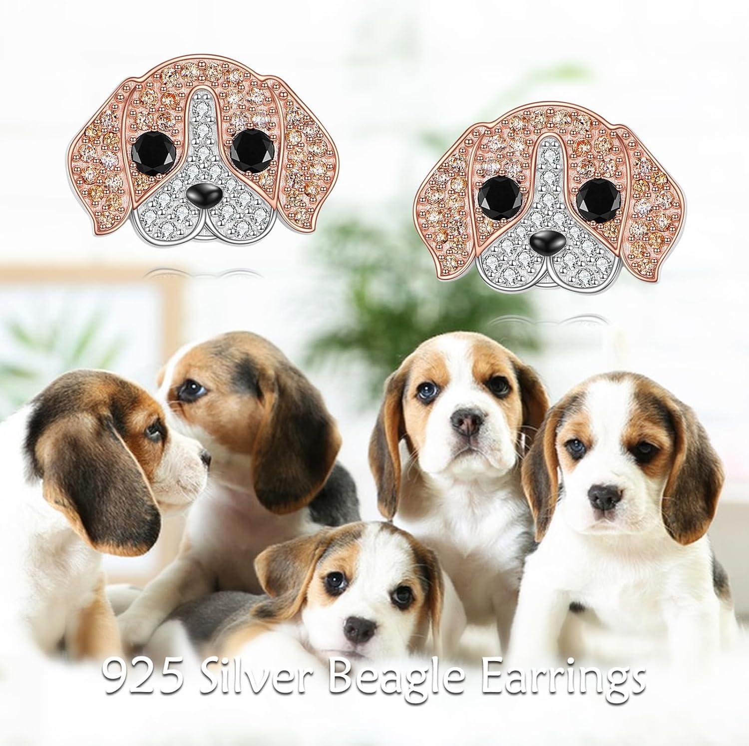 image:imageYFN Dog Stud Earrings Sterling Silver Dog Breed Earrings Jewelry Puppy Gifts for WomenBeagle