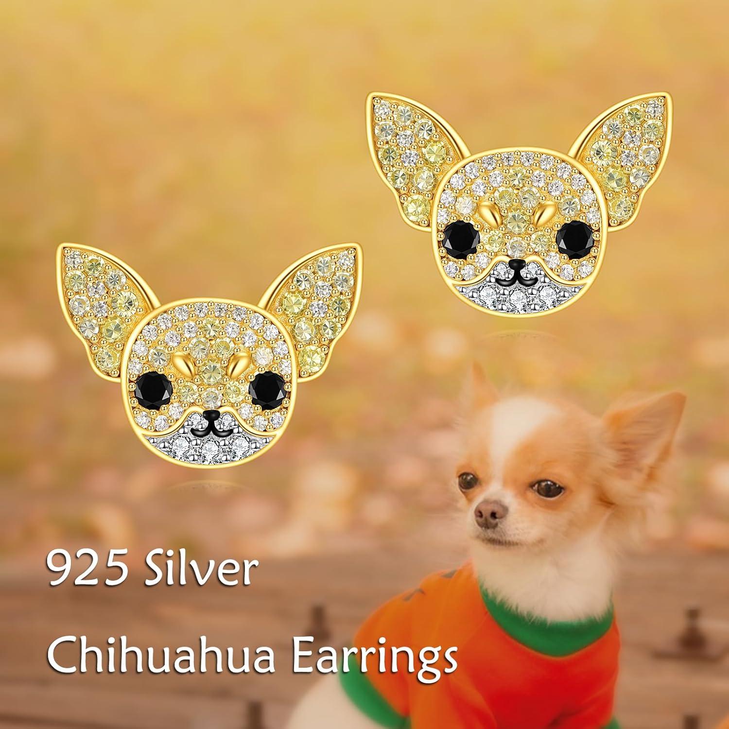 image:imageYFN Dog Stud Earrings Sterling Silver Dog Breed Earrings Jewelry Puppy Gifts for WomenChihuahua