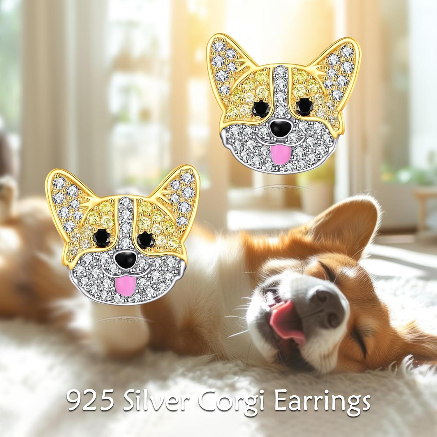 image:imageYFN Dog Stud Earrings Sterling Silver Dog Breed Earrings Jewelry Puppy Gifts for WomenCorgi