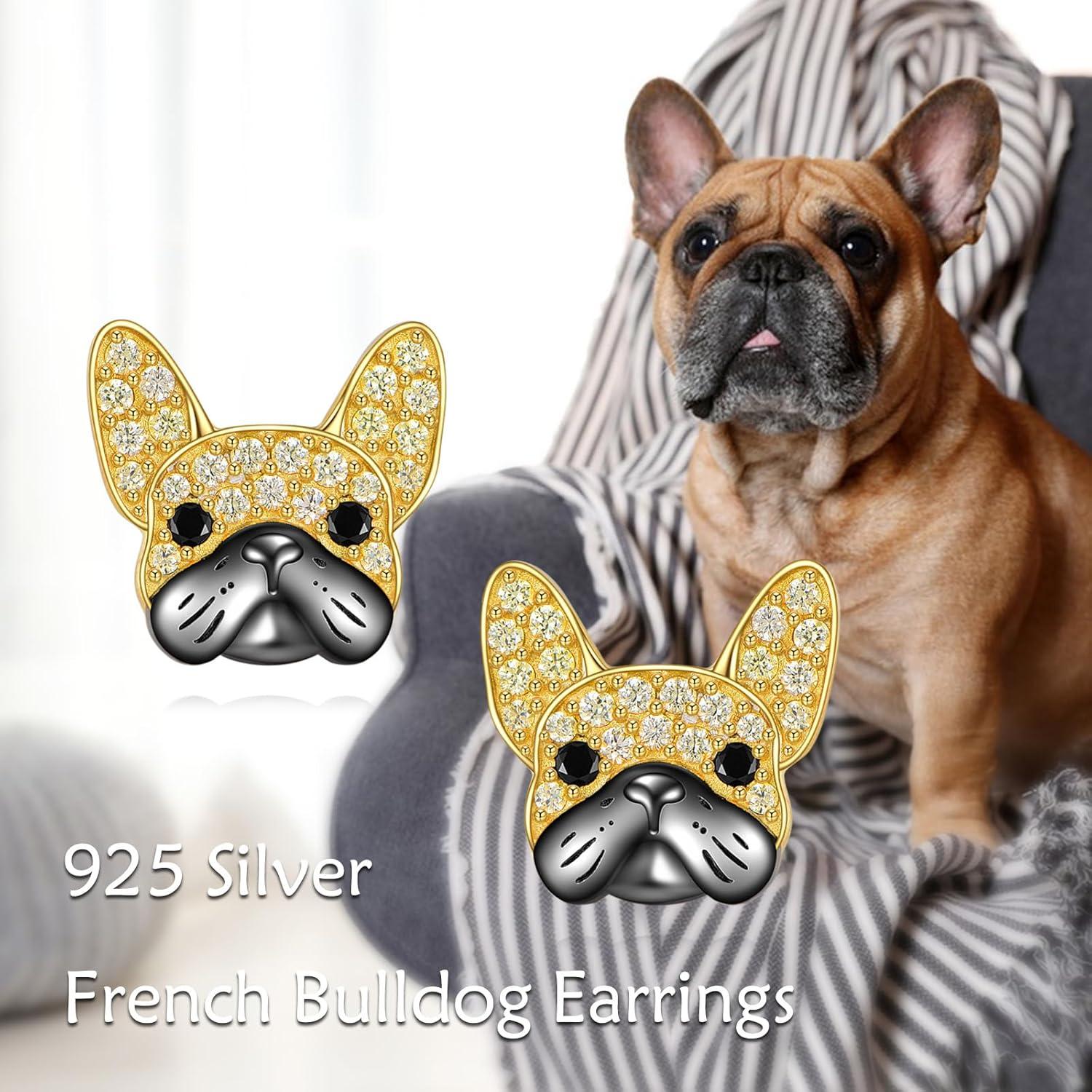 image:imageYFN Dog Stud Earrings Sterling Silver Dog Breed Earrings Jewelry Puppy Gifts for WomenFrench Bulldog