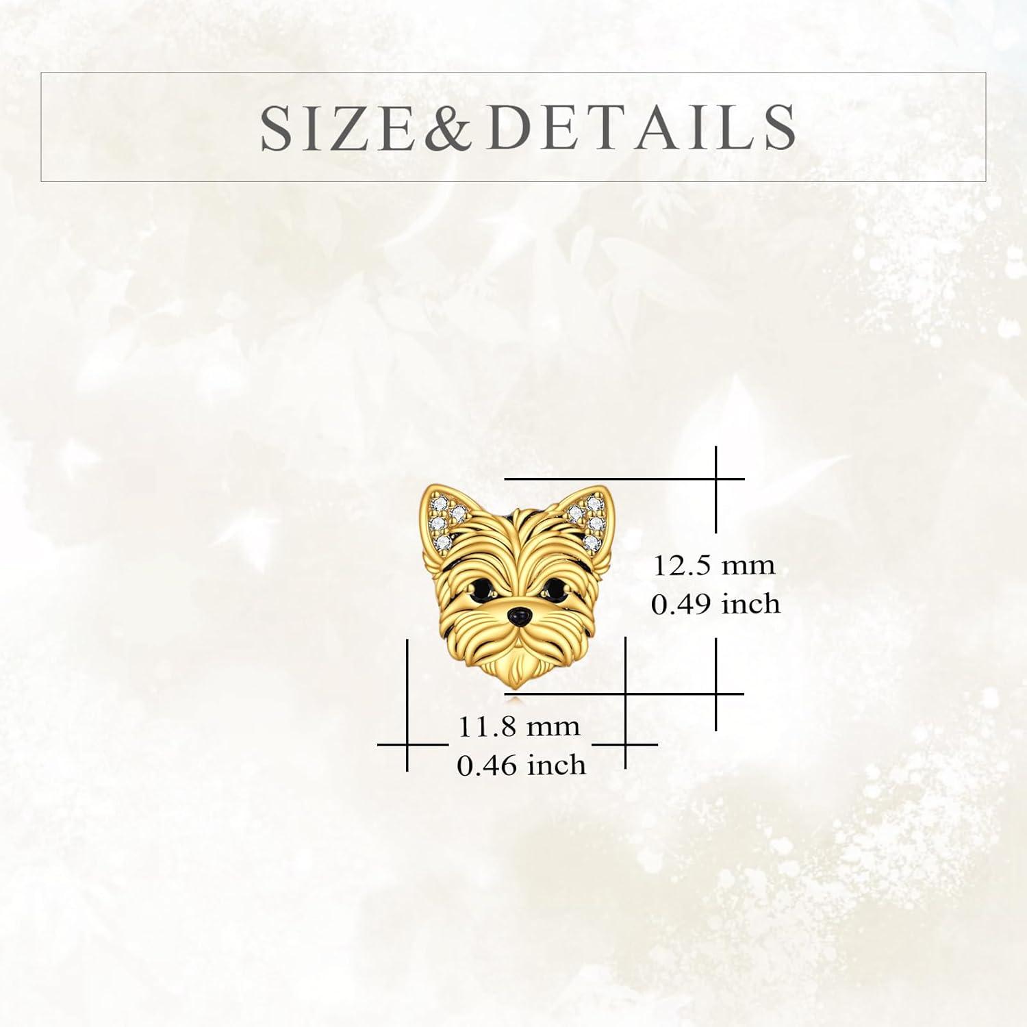 image:imageYFN Dog Stud Earrings Sterling Silver Dog Breed Earrings Jewelry Puppy Gifts for WomenYorkie