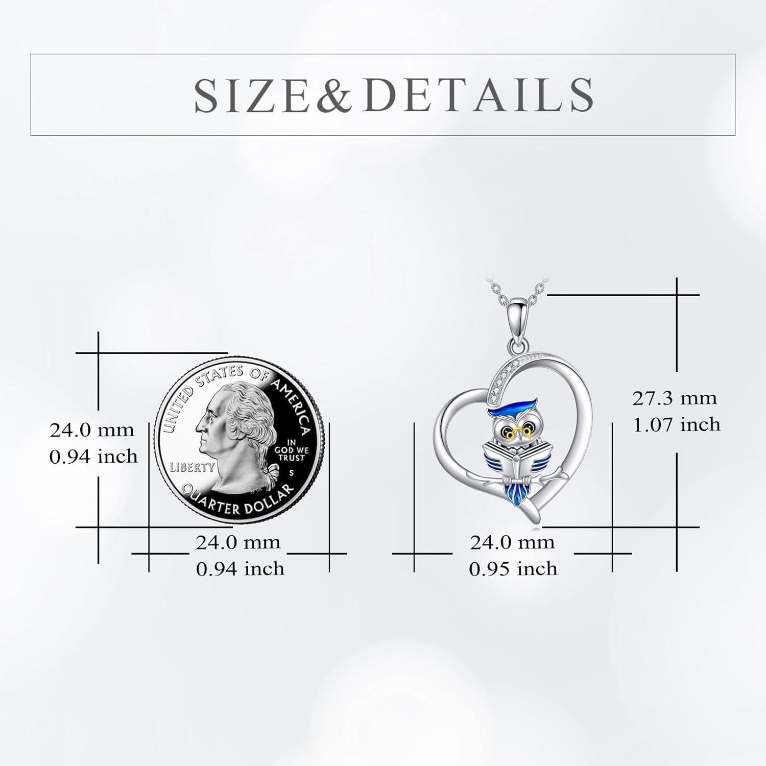 image:imageYFN Owl Necklace Inspirational Jewelry Sterling Silver Never Give Up Owl Gifts Moon Star Necklace for WomenOwl Necklace