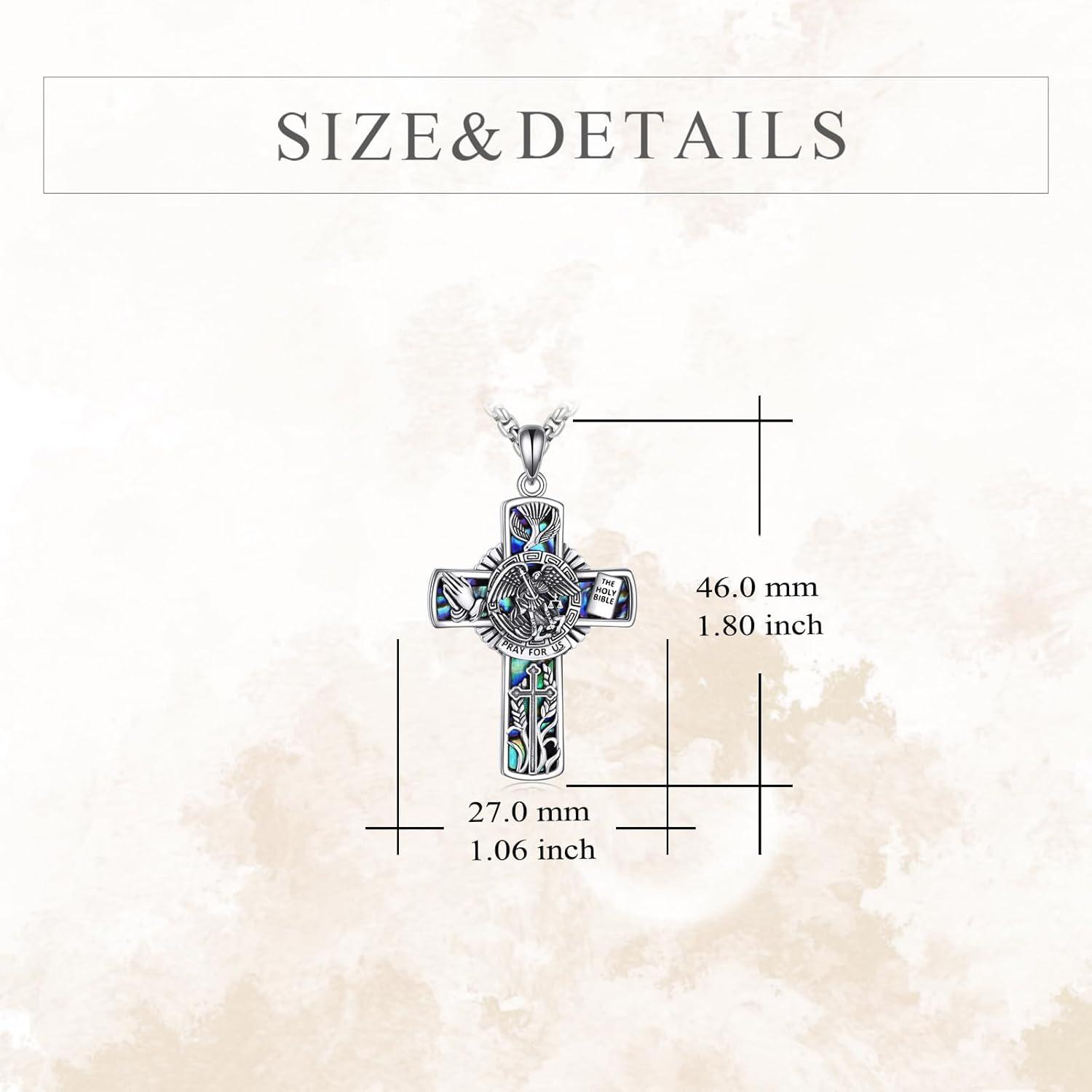 image:imageYFN Patron Saint Necklace Sterling Silver Amulet Medal Pendant Religious Protector Jewelry Gifts for Women Men01 St Michael Cross