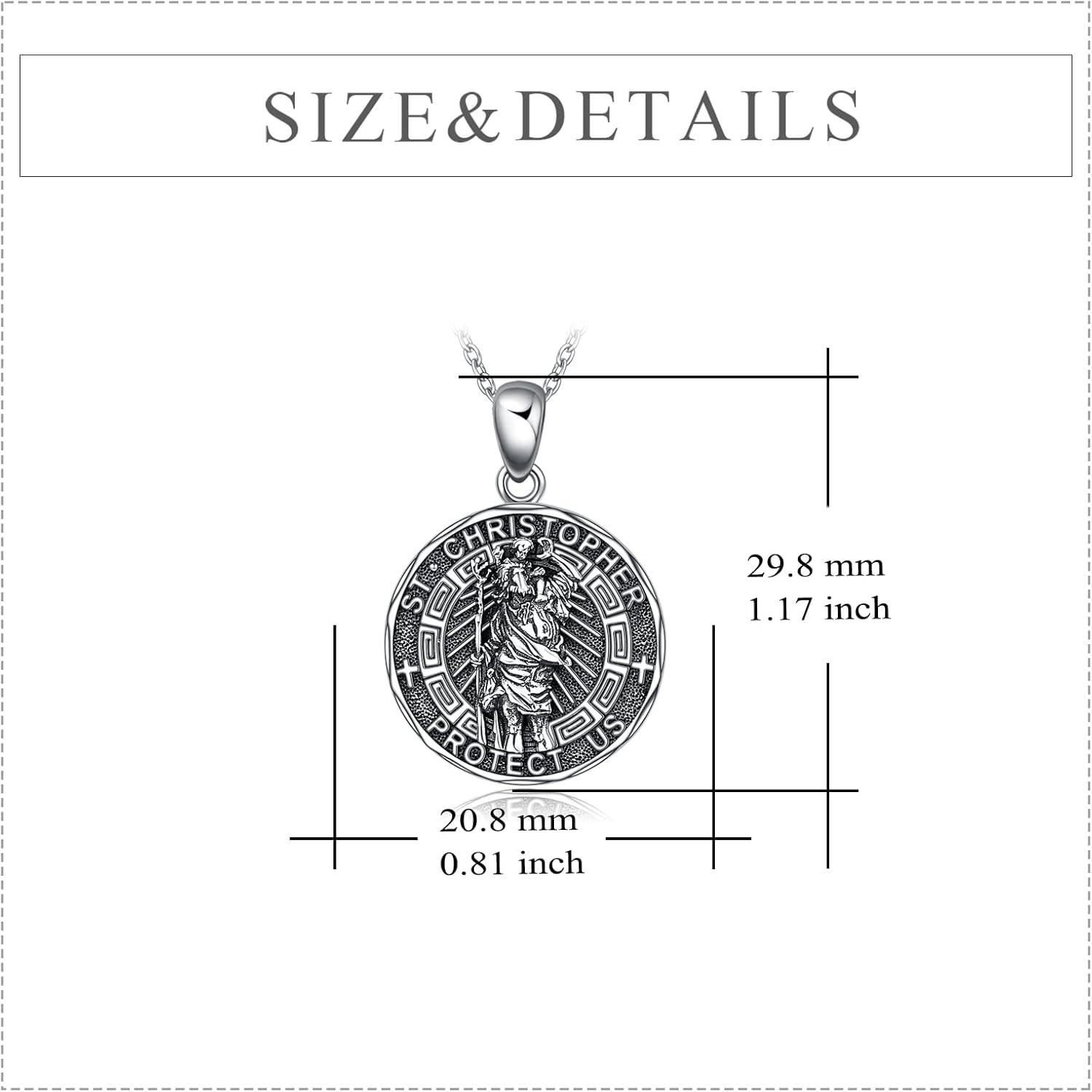 image:imageYFN Patron Saint Necklace Sterling Silver Amulet Medal Pendant Religious Protector Jewelry Gifts for Women Men02 St Christopher