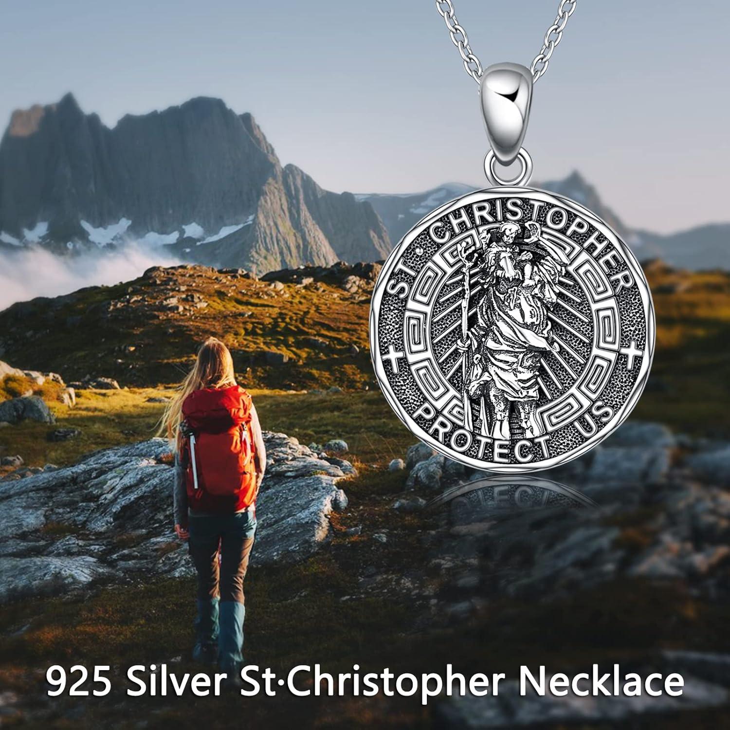 image:imageYFN Patron Saint Necklace Sterling Silver Amulet Medal Pendant Religious Protector Jewelry Gifts for Women Men02 St Christopher
