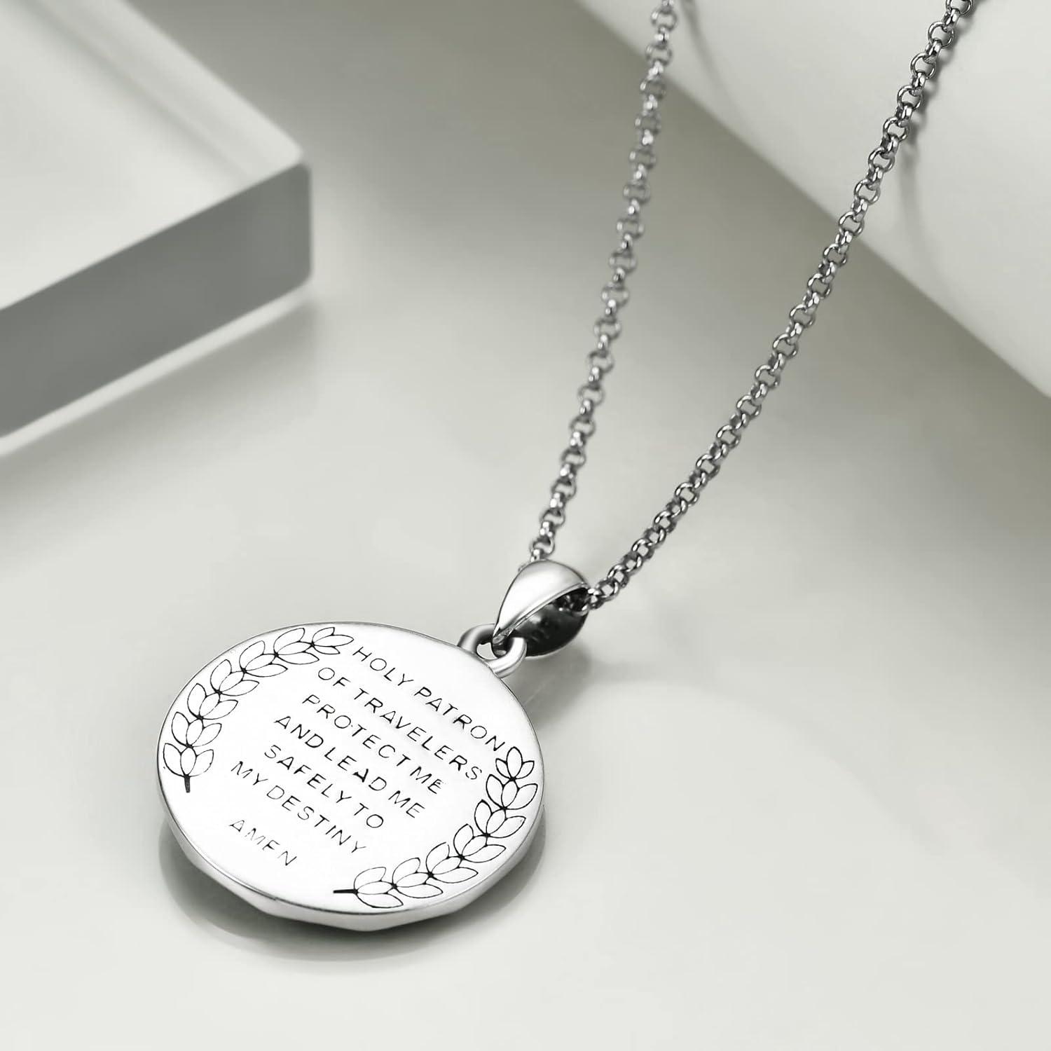 image:imageYFN Patron Saint Necklace Sterling Silver Amulet Medal Pendant Religious Protector Jewelry Gifts for Women Men02 St Christopher