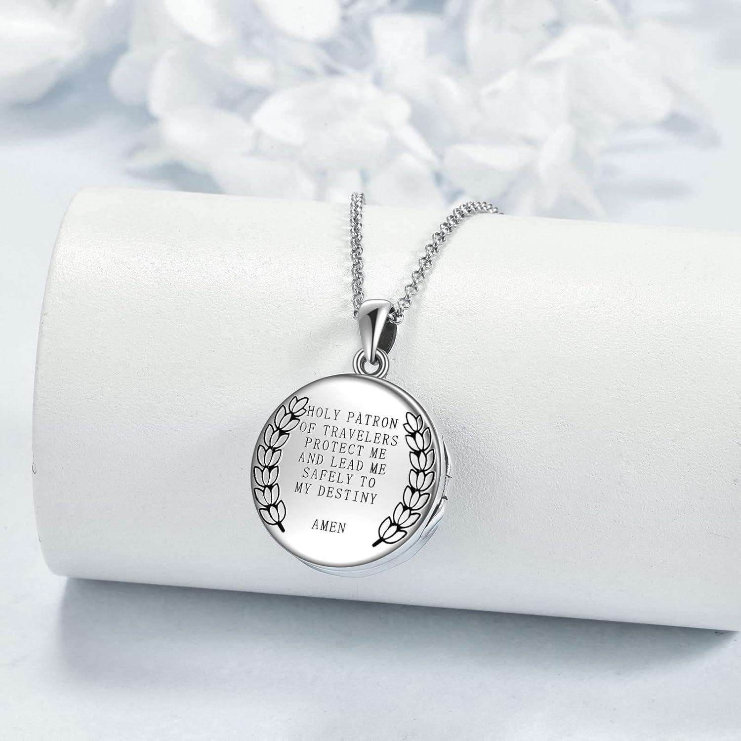 image:imageYFN Patron Saint Necklace Sterling Silver Amulet Medal Pendant Religious Protector Jewelry Gifts for Women Men02 St Christopher Locket