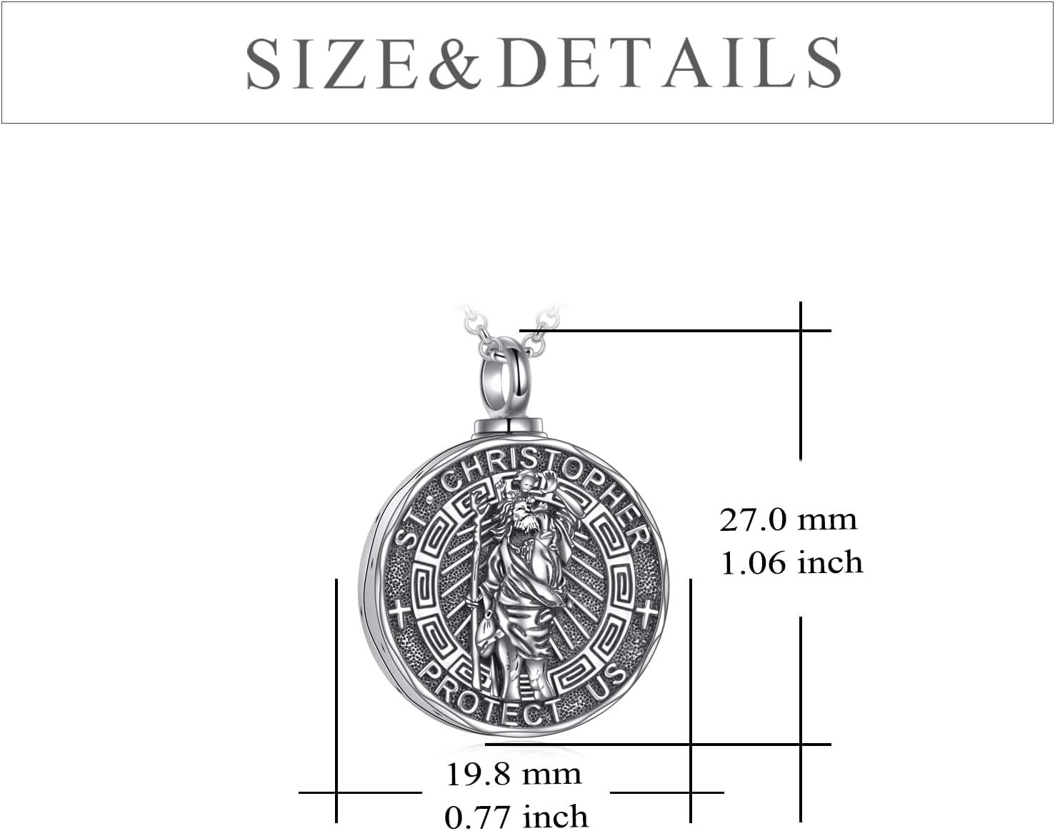 image:imageYFN Patron Saint Necklace Sterling Silver Amulet Medal Pendant Religious Protector Jewelry Gifts for Women Men02 St Christopher Urn