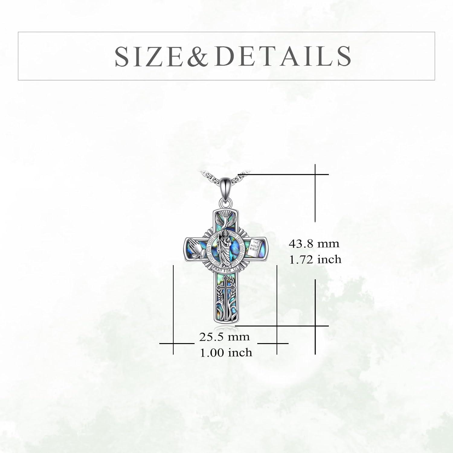 image:imageYFN Patron Saint Necklace Sterling Silver Amulet Medal Pendant Religious Protector Jewelry Gifts for Women Men03 St Jude Cross