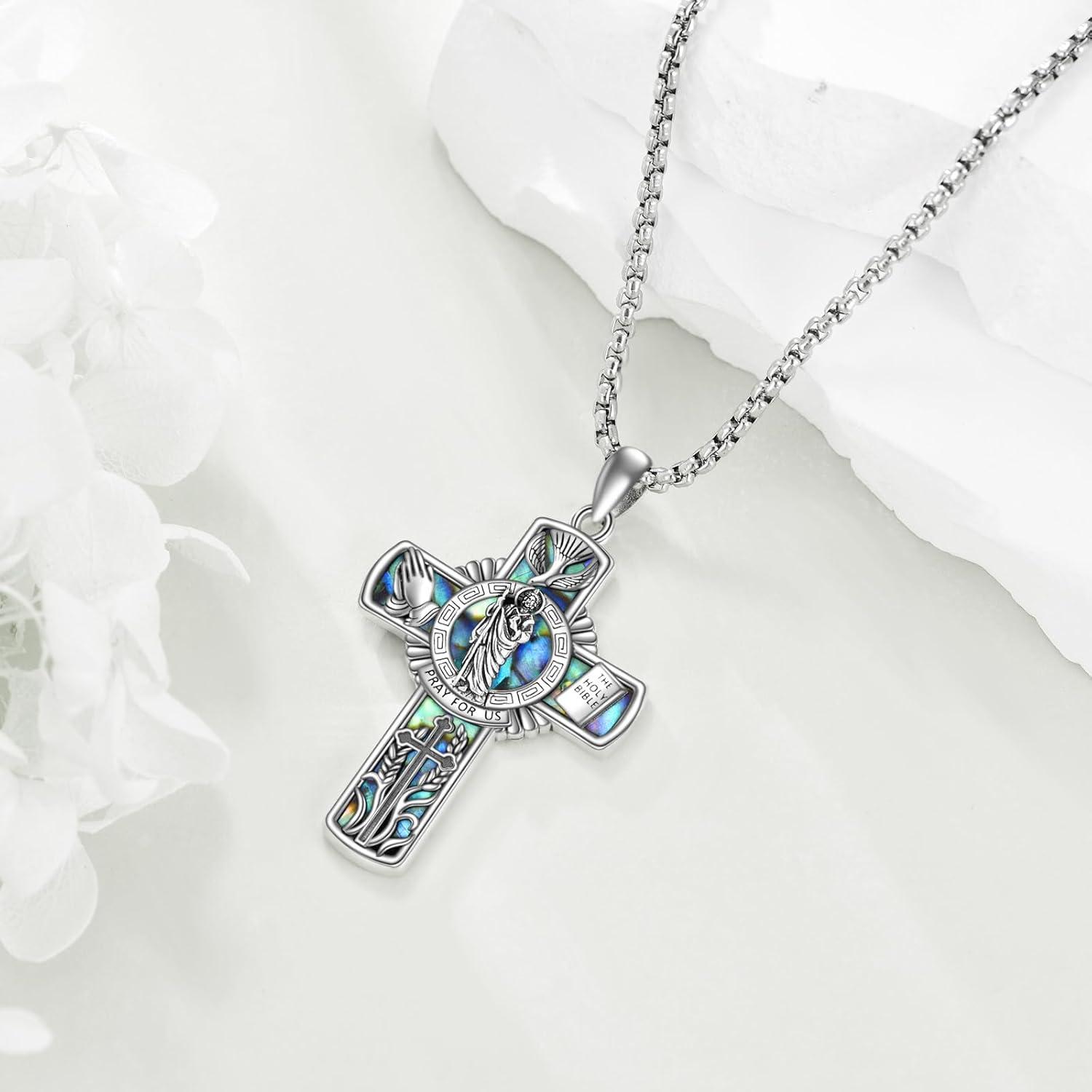 image:imageYFN Patron Saint Necklace Sterling Silver Amulet Medal Pendant Religious Protector Jewelry Gifts for Women Men03 St Jude Cross