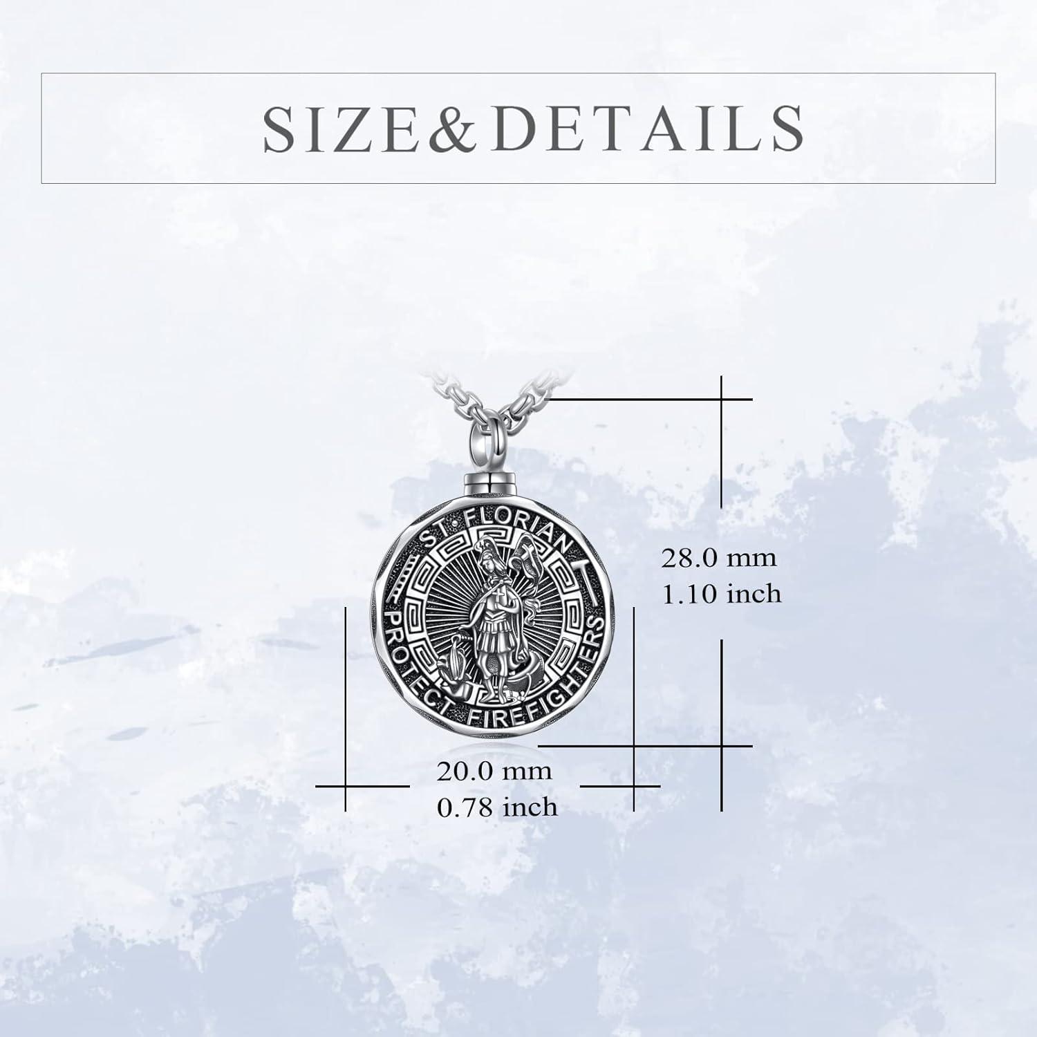 image:imageYFN Patron Saint Necklace Sterling Silver Amulet Medal Pendant Religious Protector Jewelry Gifts for Women Men05 St Florian Urn