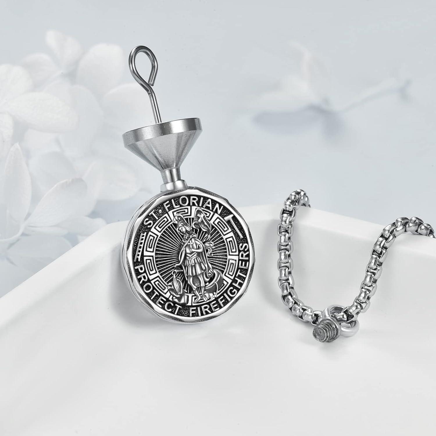 image:imageYFN Patron Saint Necklace Sterling Silver Amulet Medal Pendant Religious Protector Jewelry Gifts for Women Men05 St Florian Urn