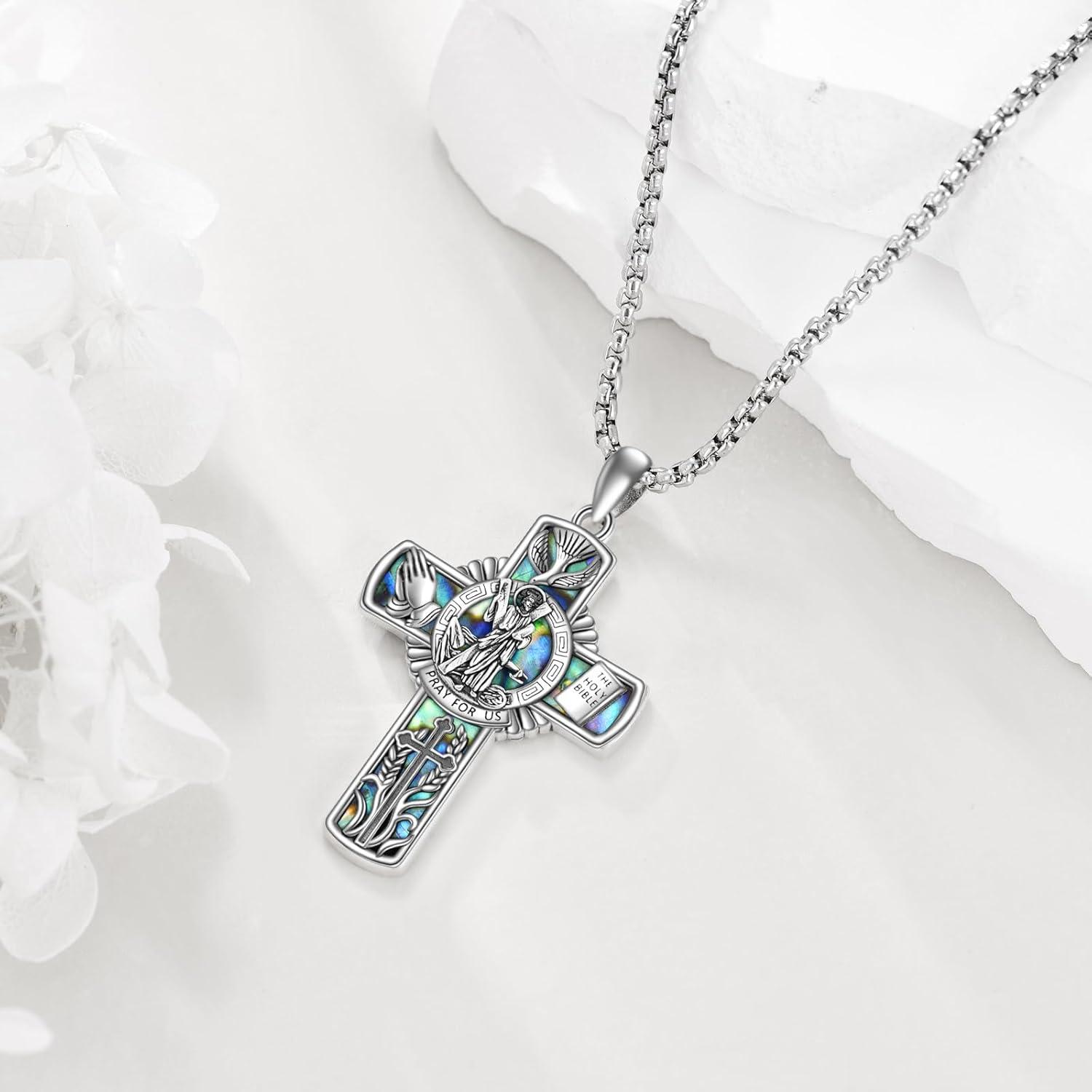 image:imageYFN Patron Saint Necklace Sterling Silver Amulet Medal Pendant Religious Protector Jewelry Gifts for Women Men07 St Andrew Cross