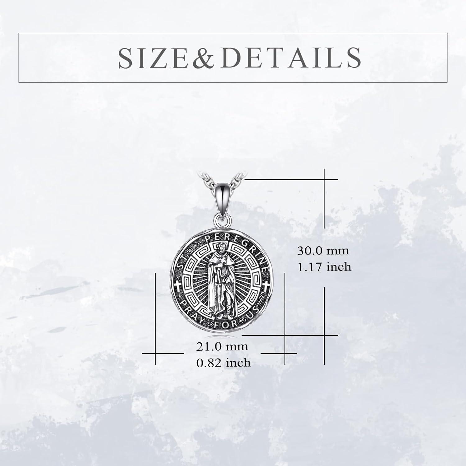 image:imageYFN Patron Saint Necklace Sterling Silver Amulet Medal Pendant Religious Protector Jewelry Gifts for Women Men09 St Peregrine