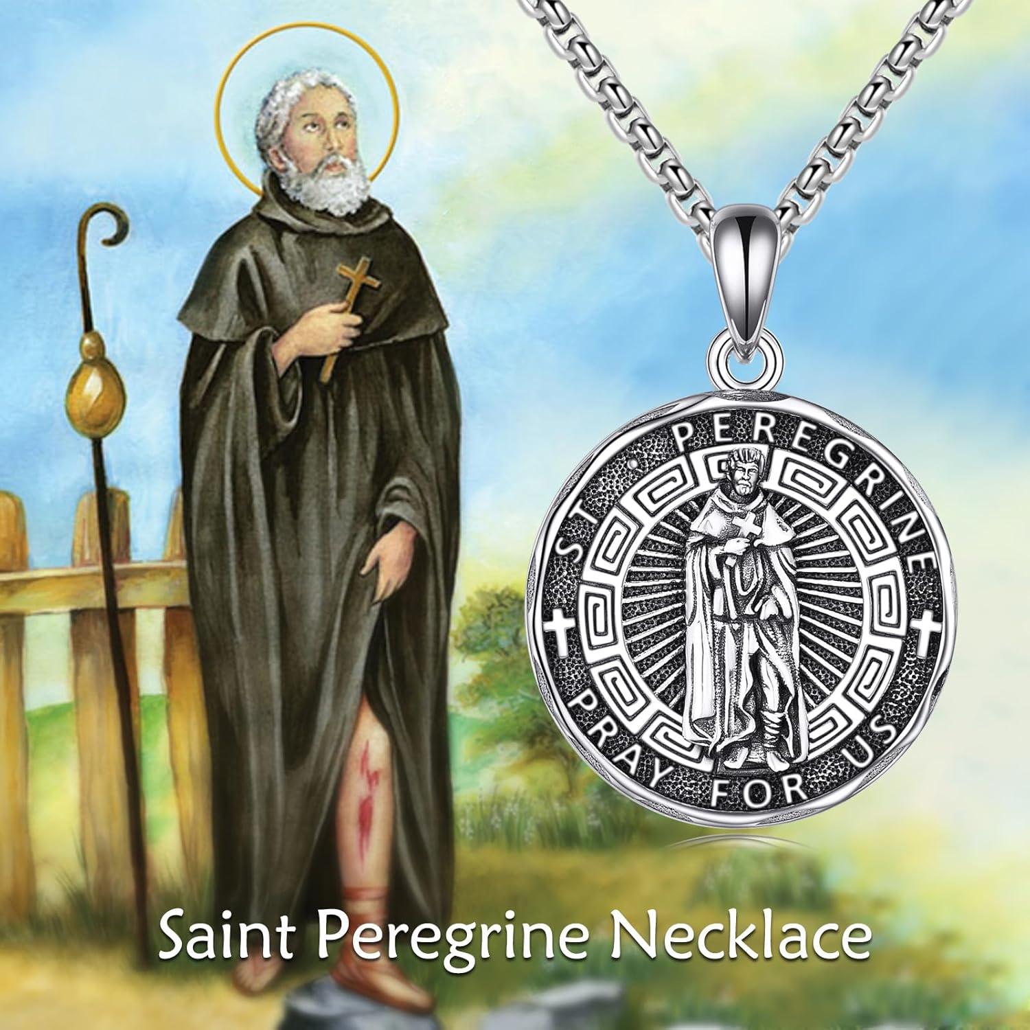 image:imageYFN Patron Saint Necklace Sterling Silver Amulet Medal Pendant Religious Protector Jewelry Gifts for Women Men09 St Peregrine