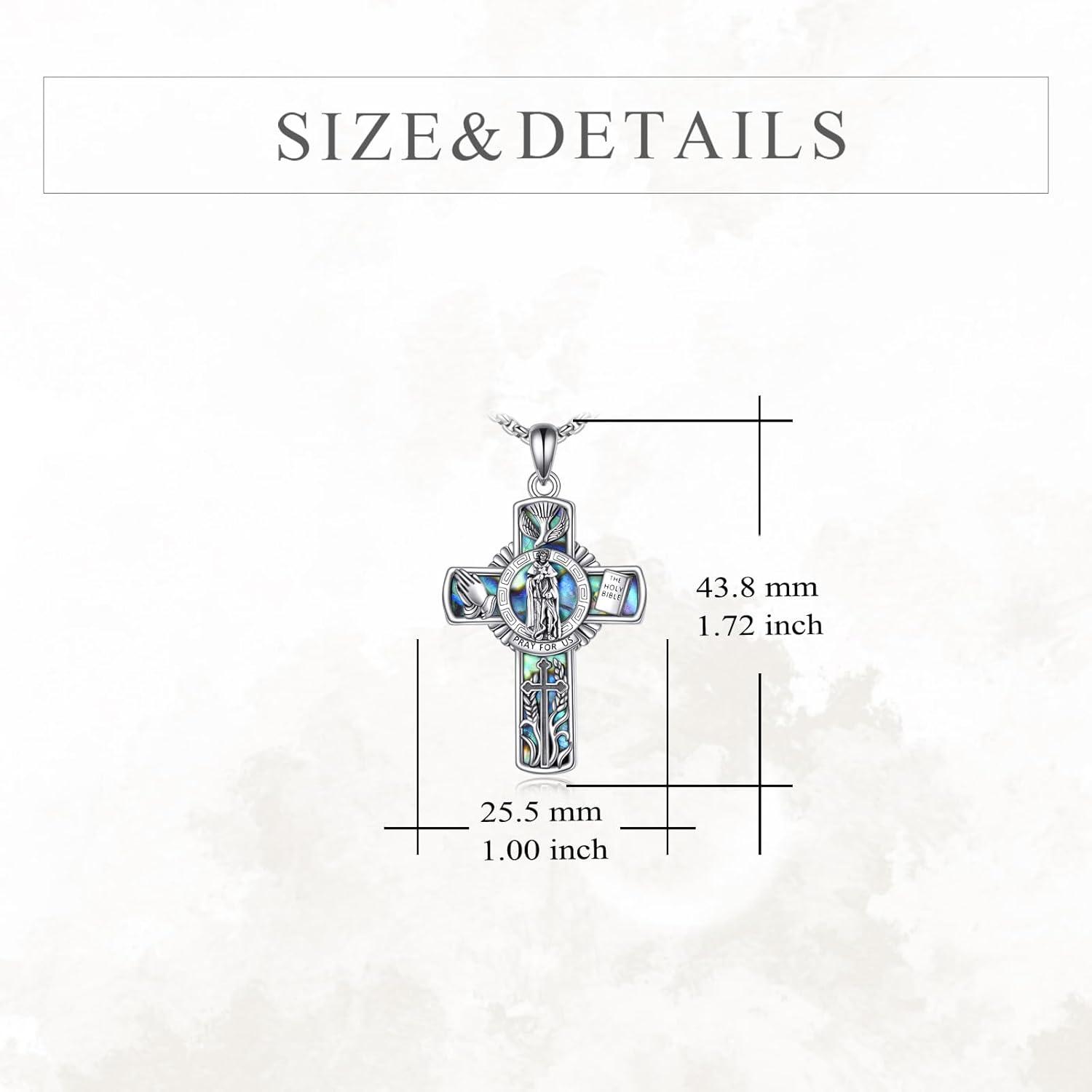 image:imageYFN Patron Saint Necklace Sterling Silver Amulet Medal Pendant Religious Protector Jewelry Gifts for Women Men09 St Peregrine Cross