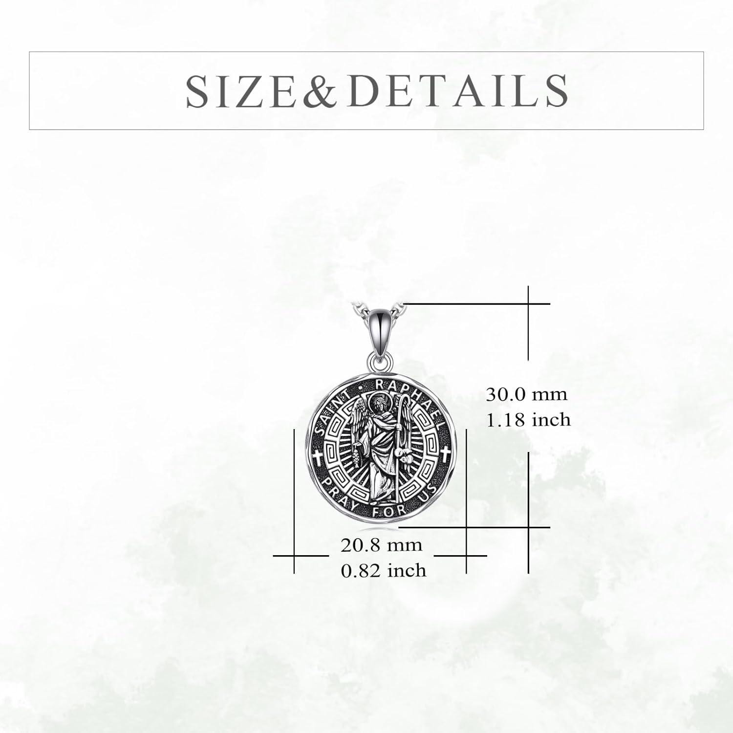 image:imageYFN Patron Saint Necklace Sterling Silver Amulet Medal Pendant Religious Protector Jewelry Gifts for Women Men10 St Raphael