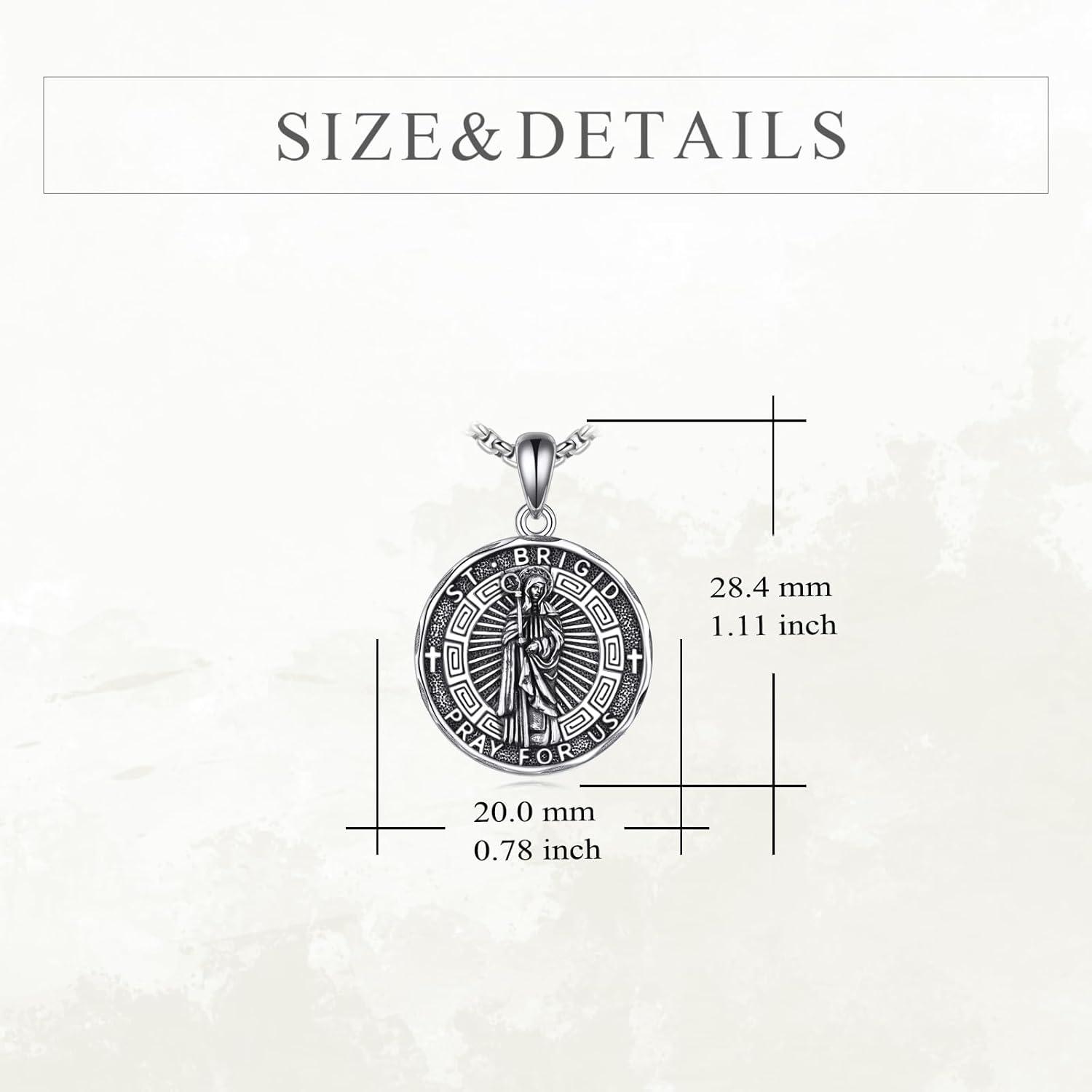 image:imageYFN Patron Saint Necklace Sterling Silver Amulet Medal Pendant Religious Protector Jewelry Gifts for Women Men11 St Brigid