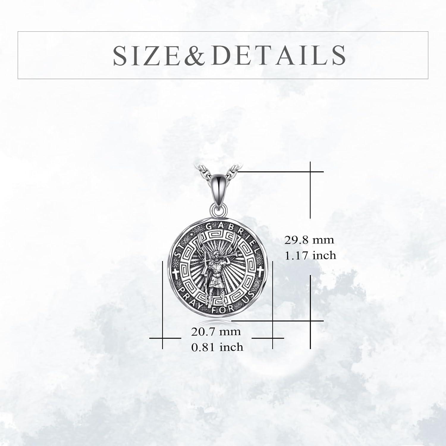image:imageYFN Patron Saint Necklace Sterling Silver Amulet Medal Pendant Religious Protector Jewelry Gifts for Women Men12 St Gabriel
