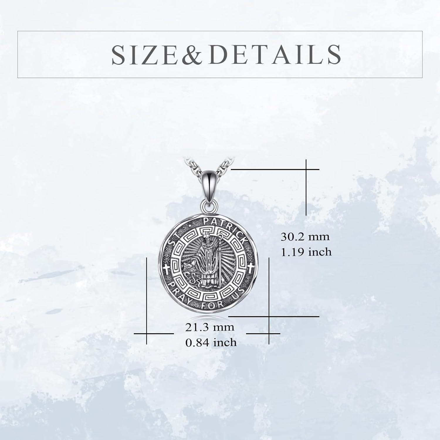 image:imageYFN Patron Saint Necklace Sterling Silver Amulet Medal Pendant Religious Protector Jewelry Gifts for Women Men20 St Patrick