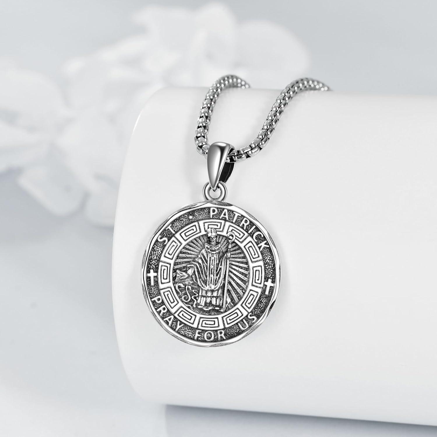image:imageYFN Patron Saint Necklace Sterling Silver Amulet Medal Pendant Religious Protector Jewelry Gifts for Women Men20 St Patrick