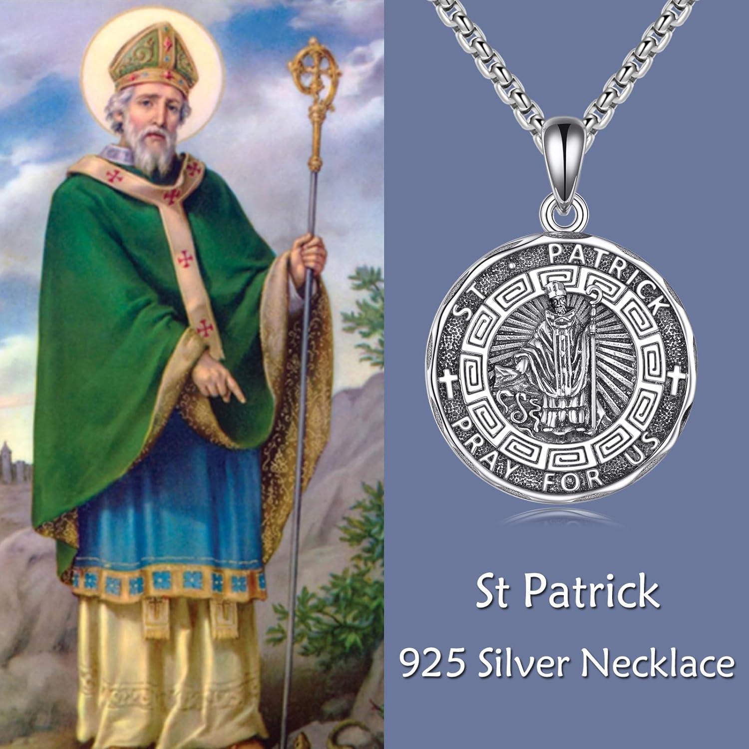 image:imageYFN Patron Saint Necklace Sterling Silver Amulet Medal Pendant Religious Protector Jewelry Gifts for Women Men20 St Patrick