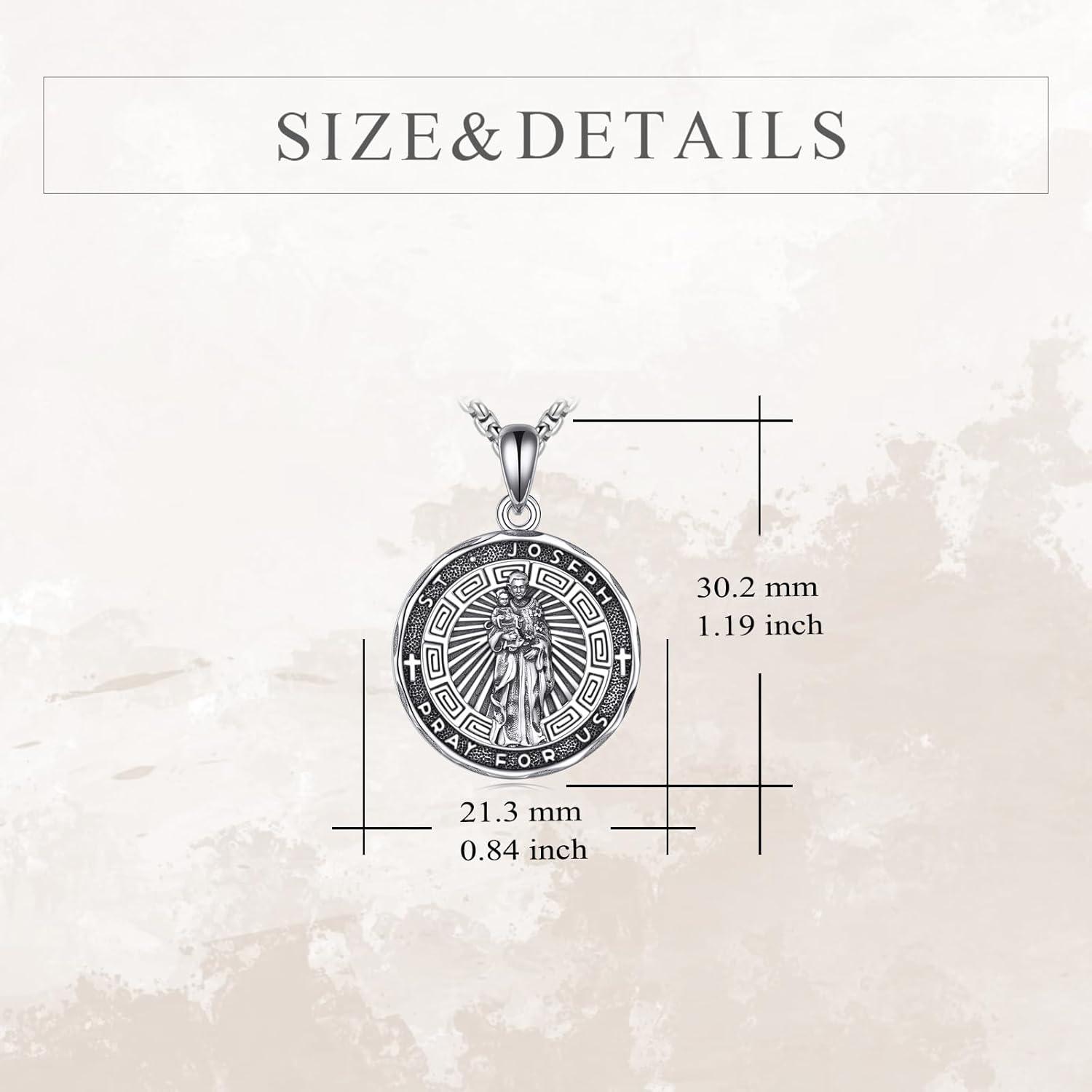 image:imageYFN Patron Saint Necklace Sterling Silver Amulet Medal Pendant Religious Protector Jewelry Gifts for Women Men22 St Joseph