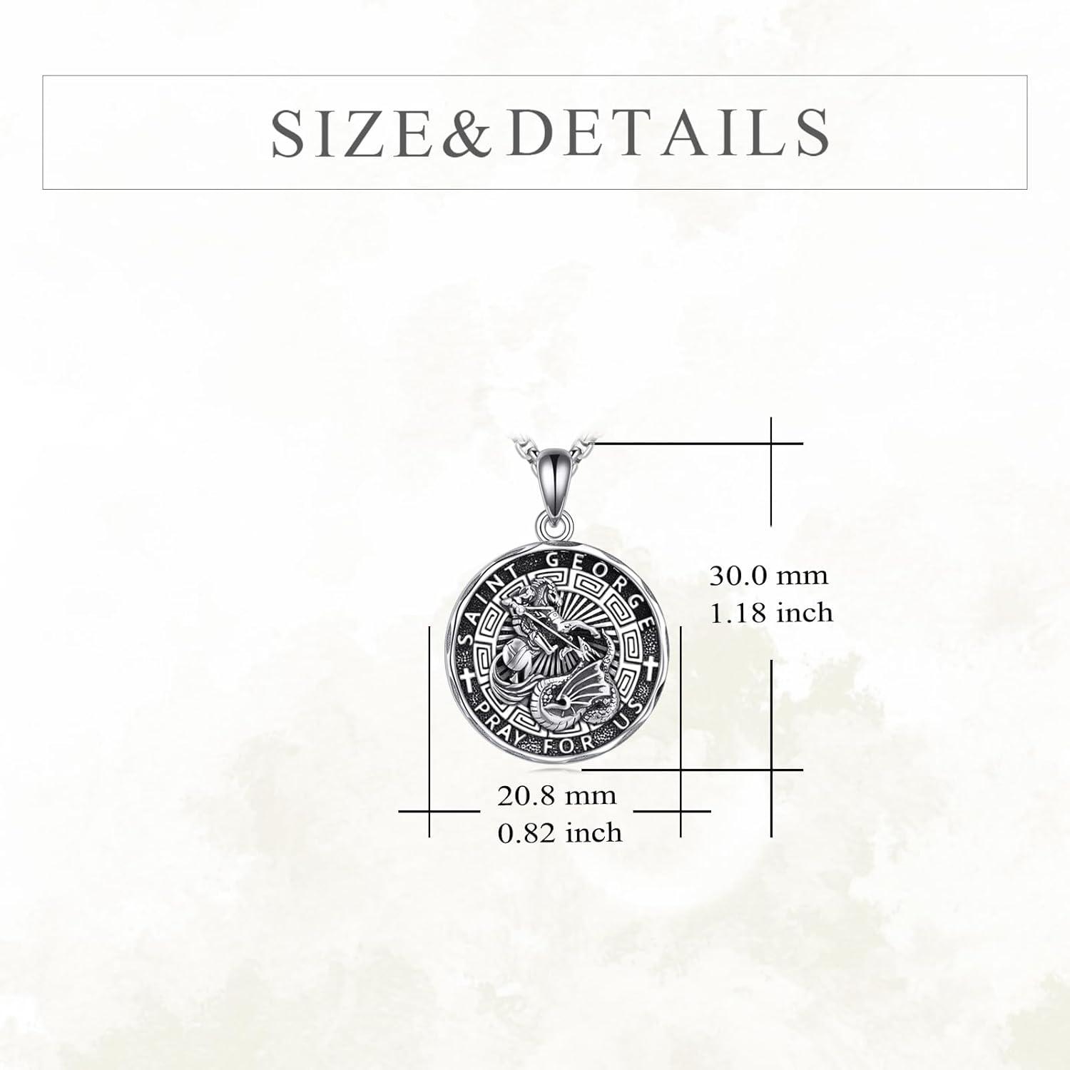 image:imageYFN Patron Saint Necklace Sterling Silver Amulet Medal Pendant Religious Protector Jewelry Gifts for Women Men23 St George
