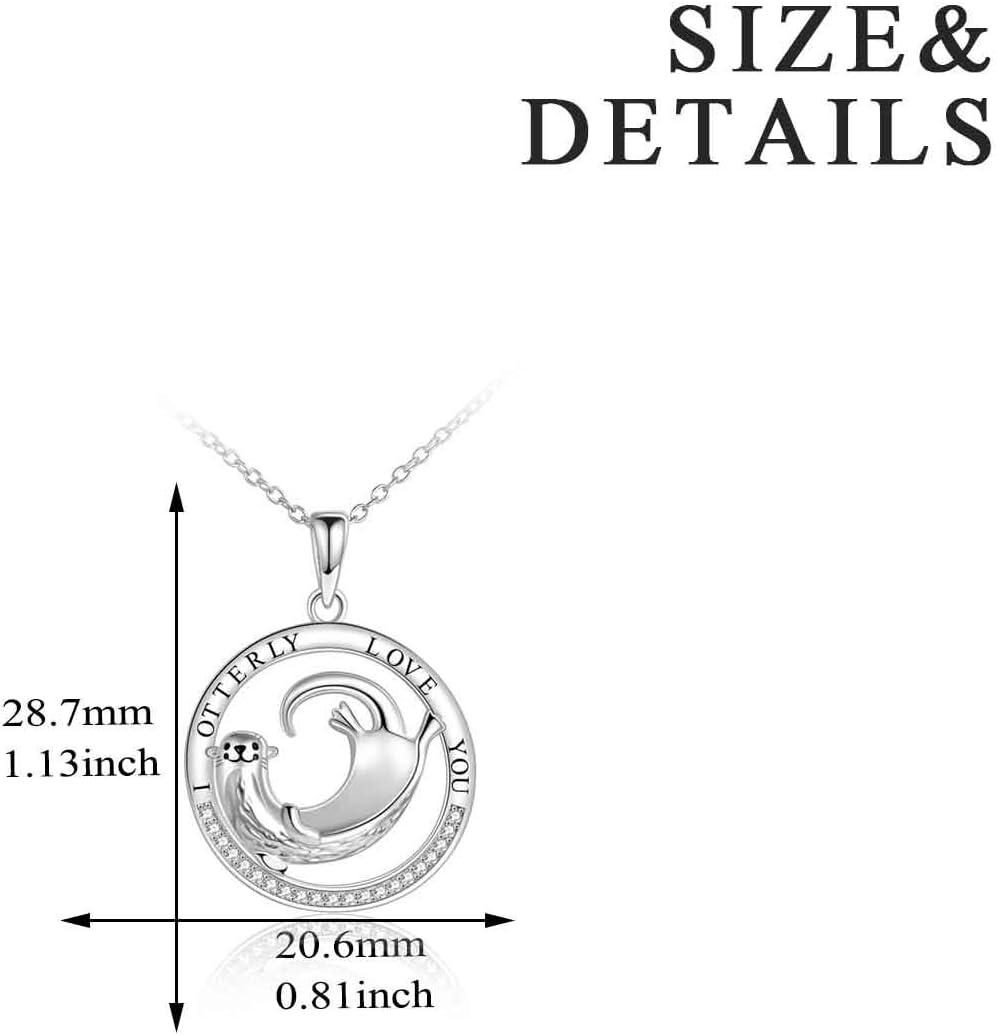 image:imageYFN Sterling Silver JellyfishOctopusWhale Tail Pendant Necklace Ocean Animal Jewelry Gift for WomenOtter