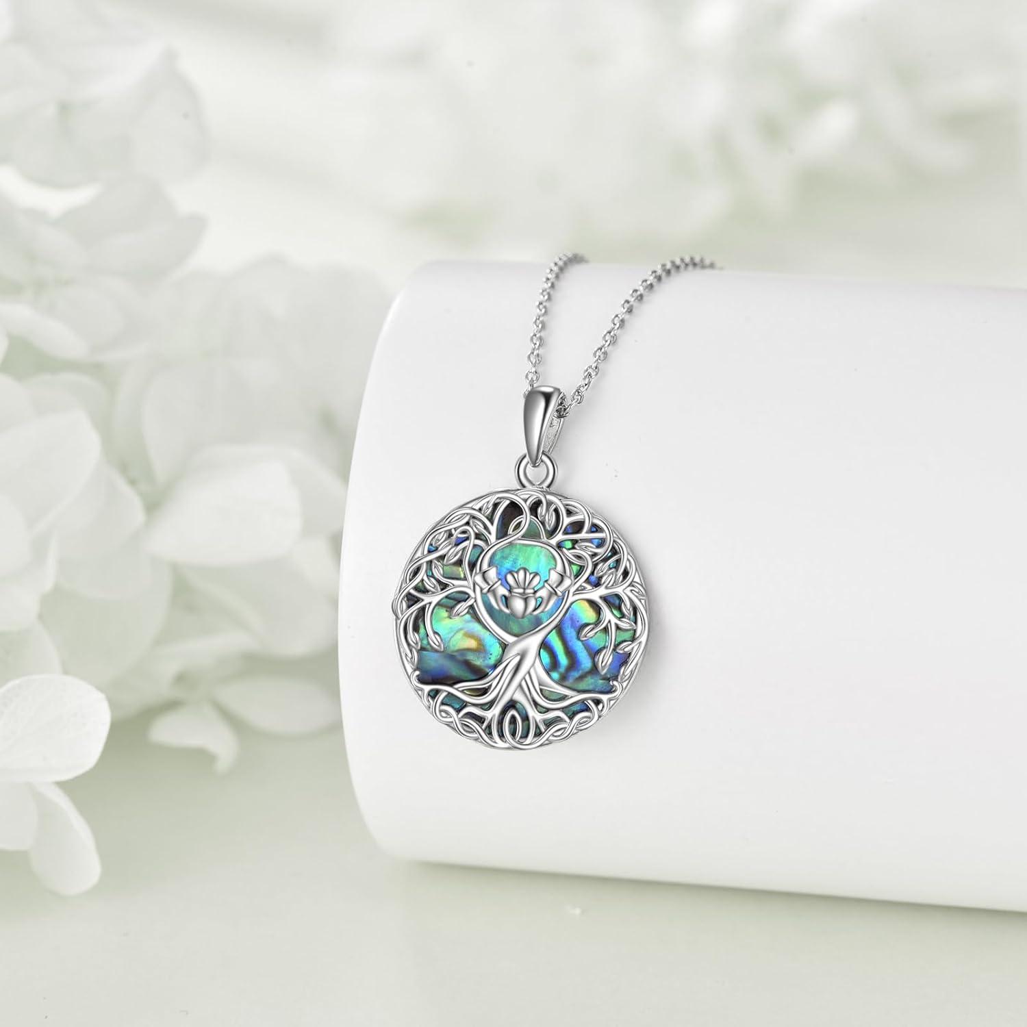 image:imageYFN Tree of Life Necklace Sterling Silver Celtic Knot Tree Pendant Jewelry Gifts for Women MenCladdagh