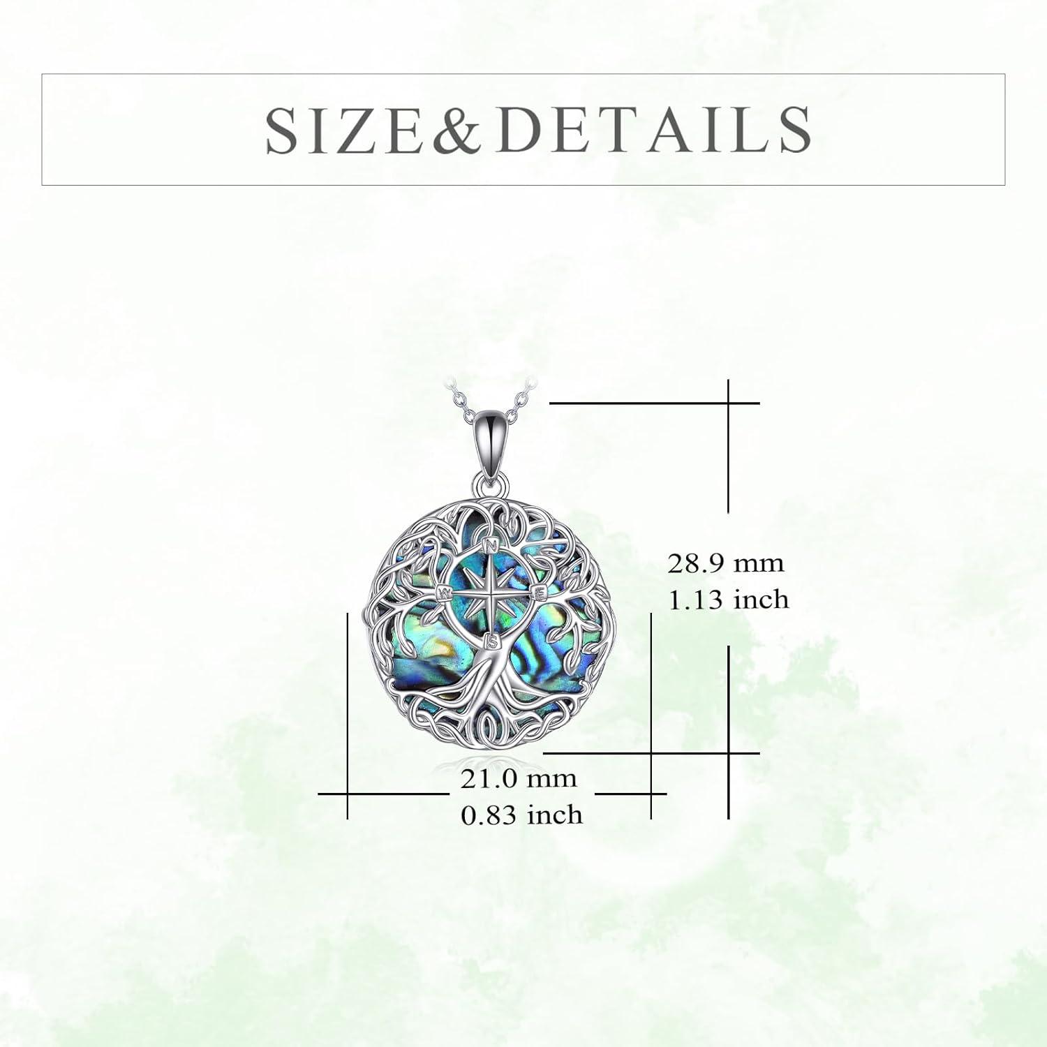 image:imageYFN Tree of Life Necklace Sterling Silver Celtic Knot Tree Pendant Jewelry Gifts for Women MenCompass