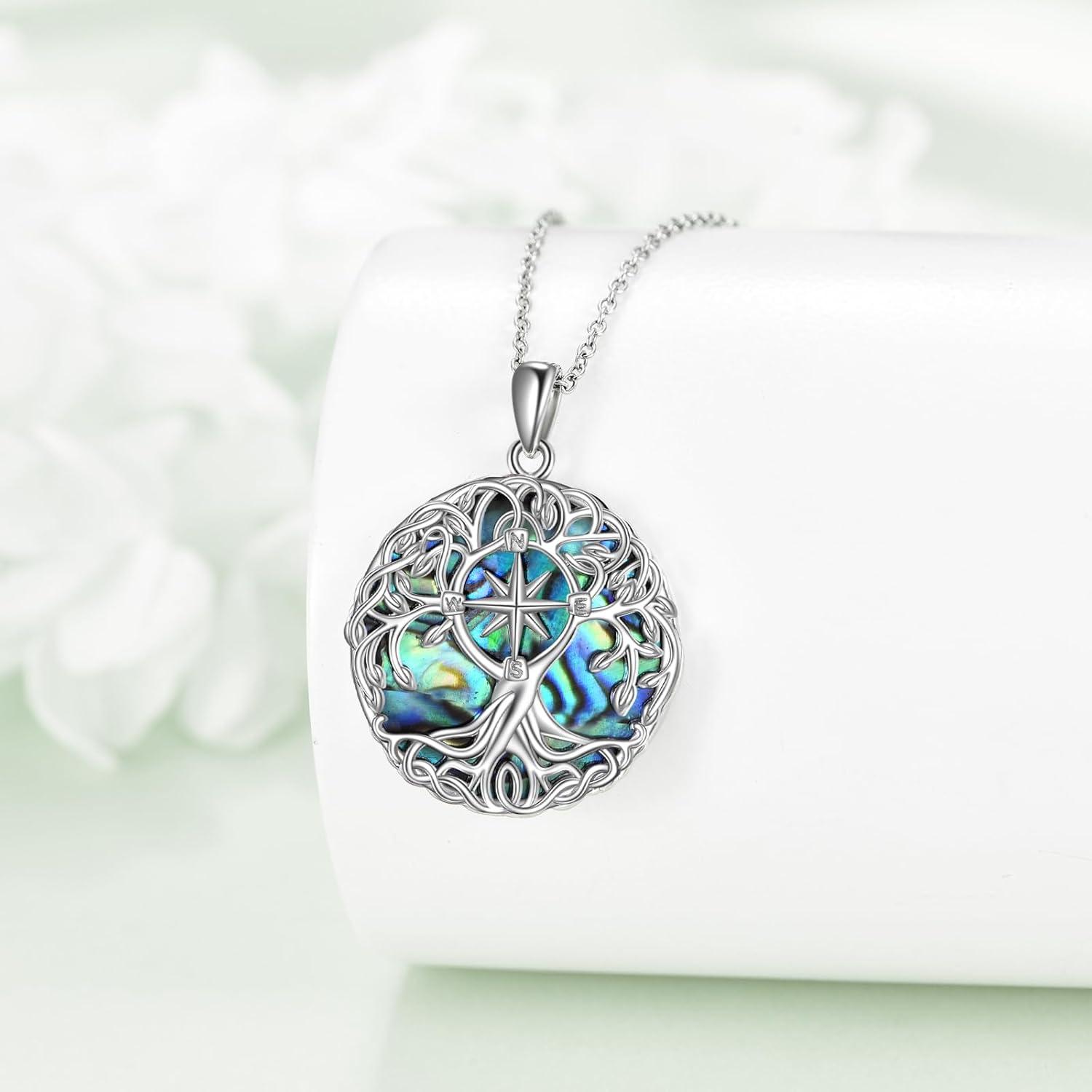 image:imageYFN Tree of Life Necklace Sterling Silver Celtic Knot Tree Pendant Jewelry Gifts for Women MenCompass