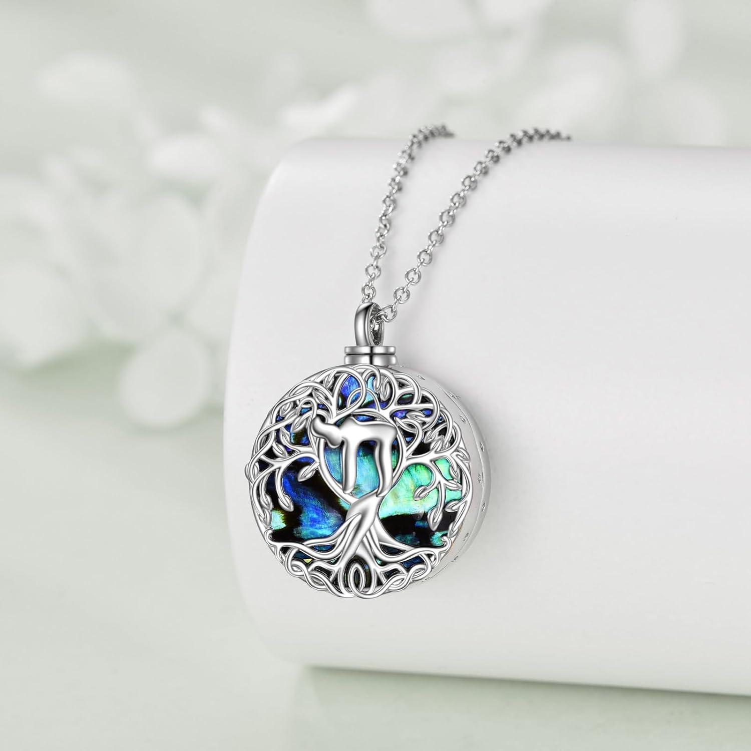 image:imageYFN Tree of Life Necklace Sterling Silver Celtic Knot Tree Pendant Jewelry Gifts for Women MenHebrew Chai Urn