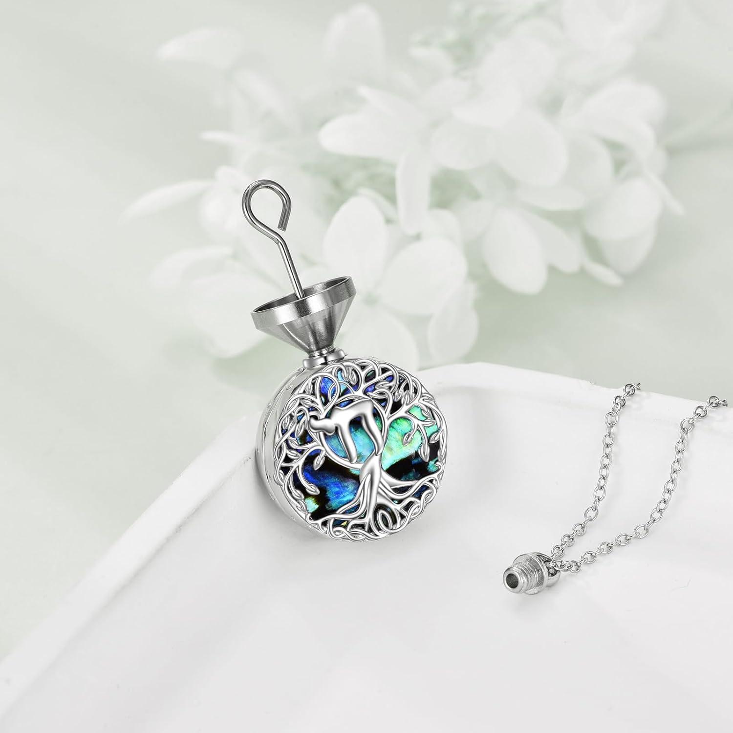 image:imageYFN Tree of Life Necklace Sterling Silver Celtic Knot Tree Pendant Jewelry Gifts for Women MenHebrew Chai Urn