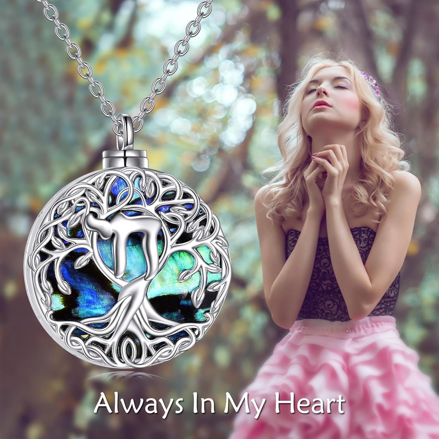 image:imageYFN Tree of Life Necklace Sterling Silver Celtic Knot Tree Pendant Jewelry Gifts for Women MenHebrew Chai Urn