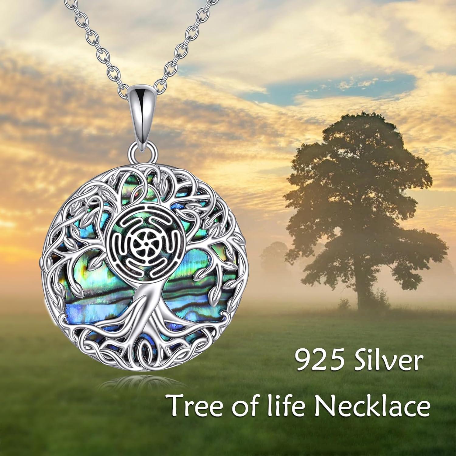 image:imageYFN Tree of Life Necklace Sterling Silver Celtic Knot Tree Pendant Jewelry Gifts for Women MenHecate