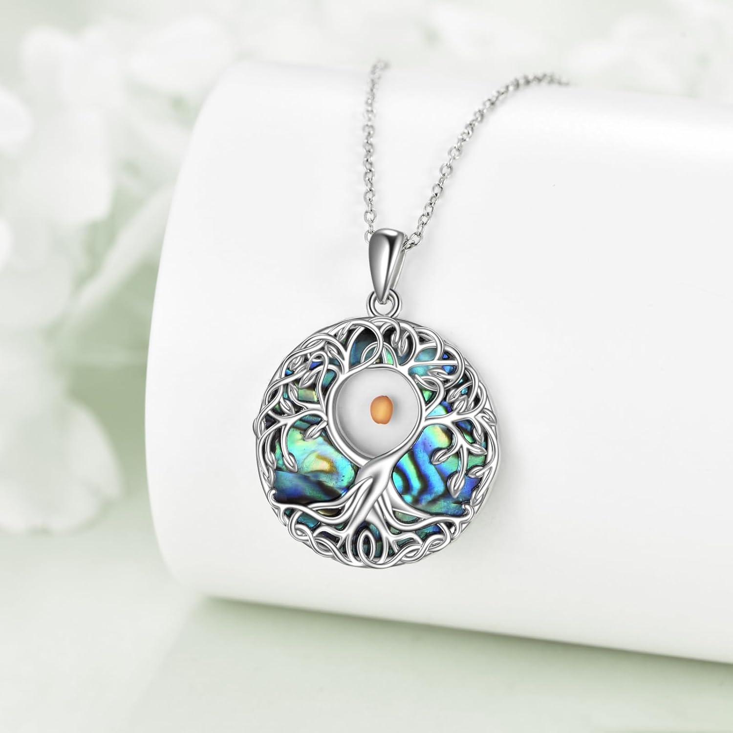 image:imageYFN Tree of Life Necklace Sterling Silver Celtic Knot Tree Pendant Jewelry Gifts for Women MenMustard Seed