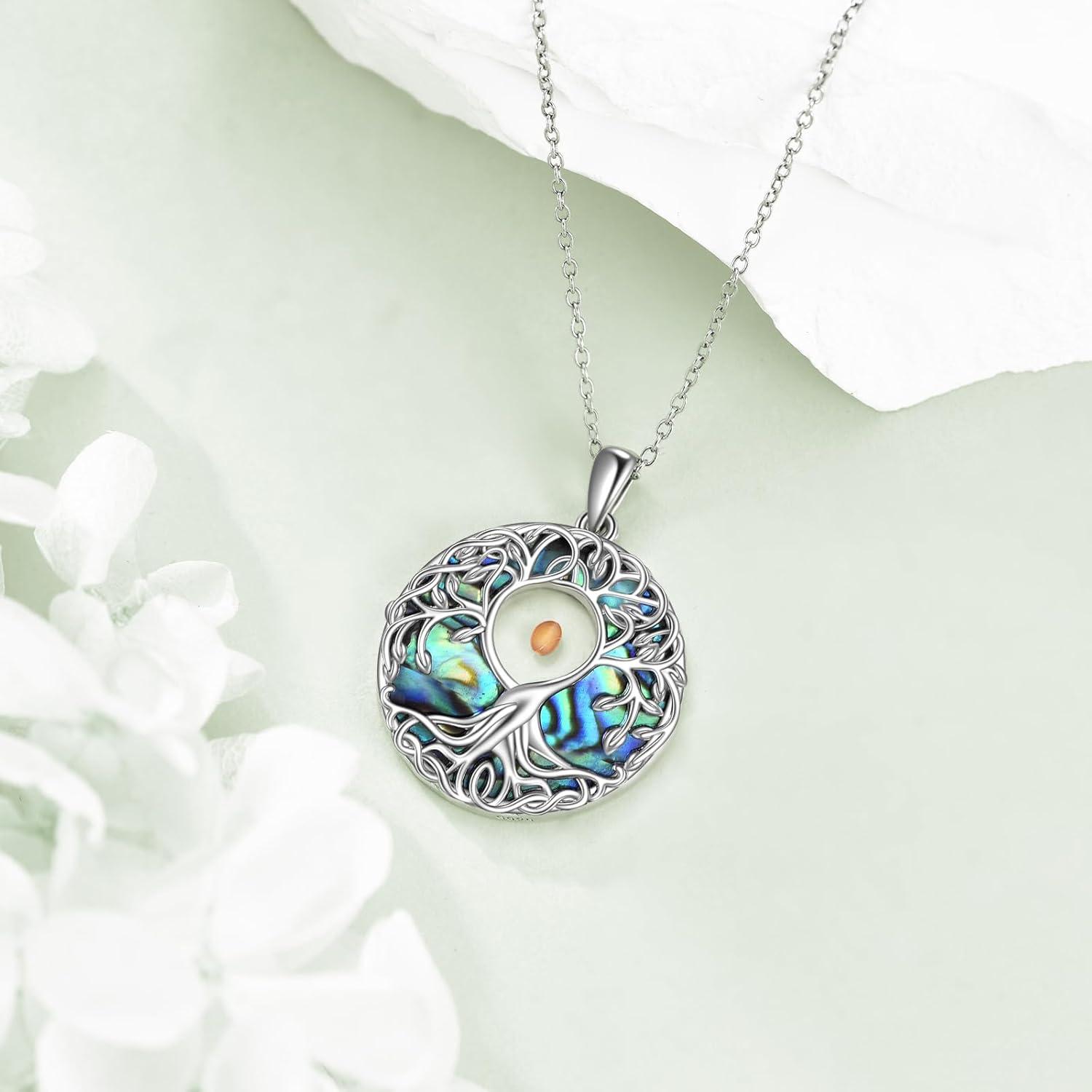 image:imageYFN Tree of Life Necklace Sterling Silver Celtic Knot Tree Pendant Jewelry Gifts for Women MenMustard Seed