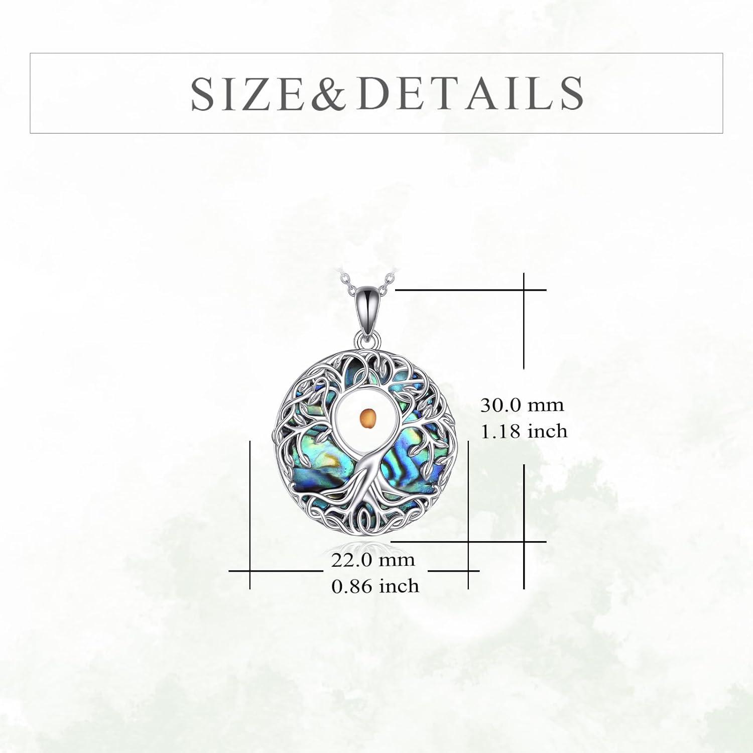 image:imageYFN Tree of Life Necklace Sterling Silver Celtic Knot Tree Pendant Jewelry Gifts for Women MenMustard Seed