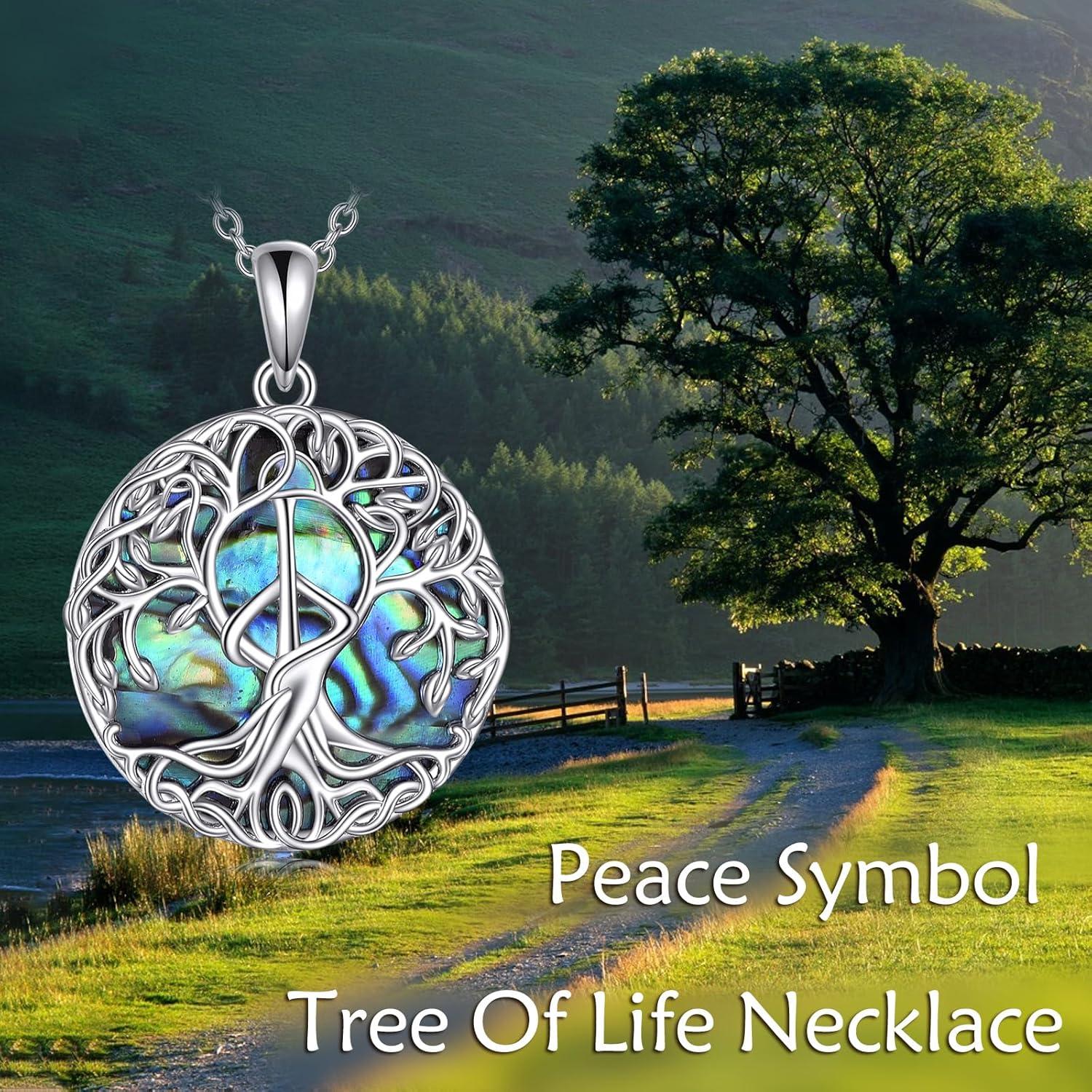 image:imageYFN Tree of Life Necklace Sterling Silver Celtic Knot Tree Pendant Jewelry Gifts for Women MenPeace