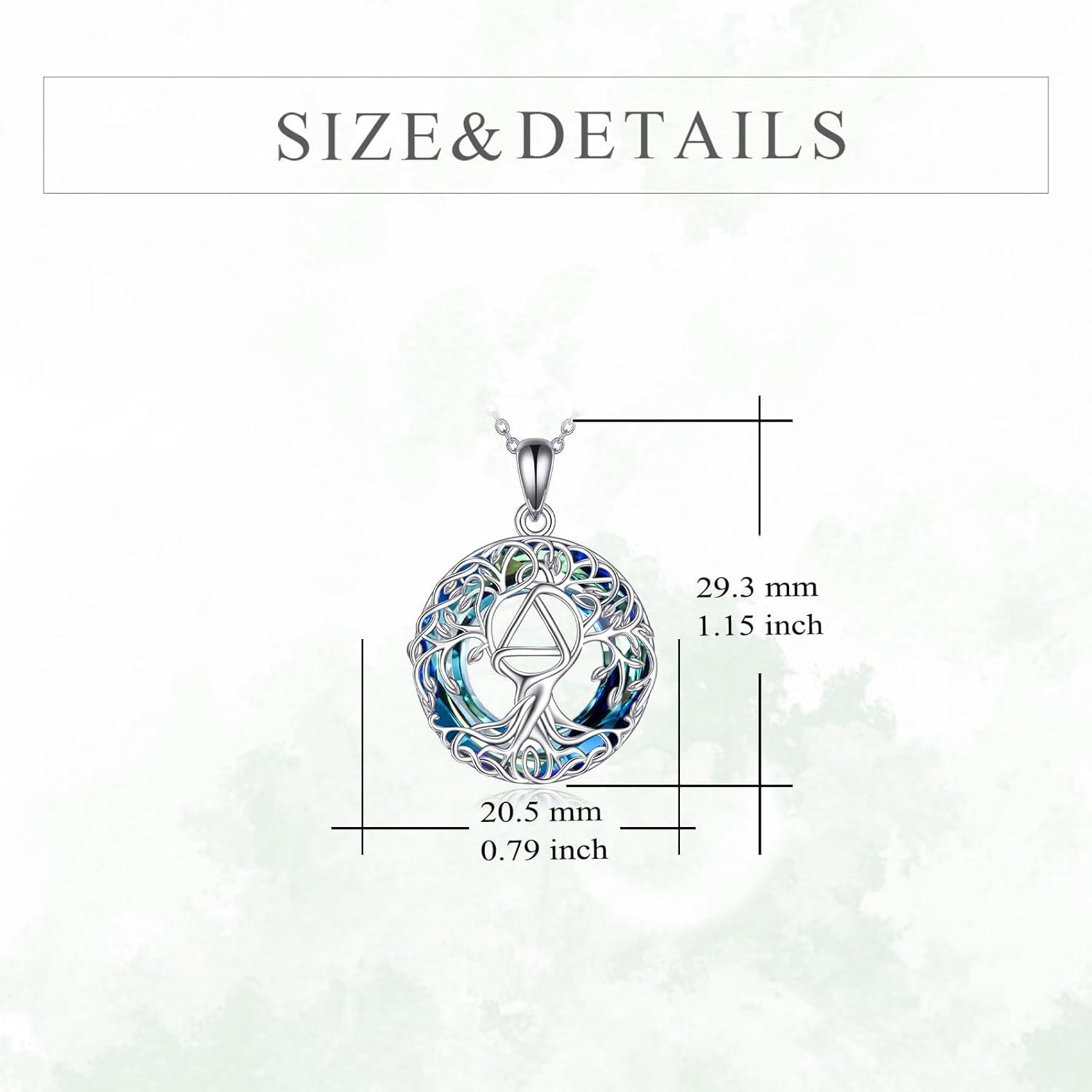 image:imageYFN Tree of Life Necklace Sterling Silver Celtic Knot Tree Pendant Jewelry Gifts for Women MenSobriety Crystal