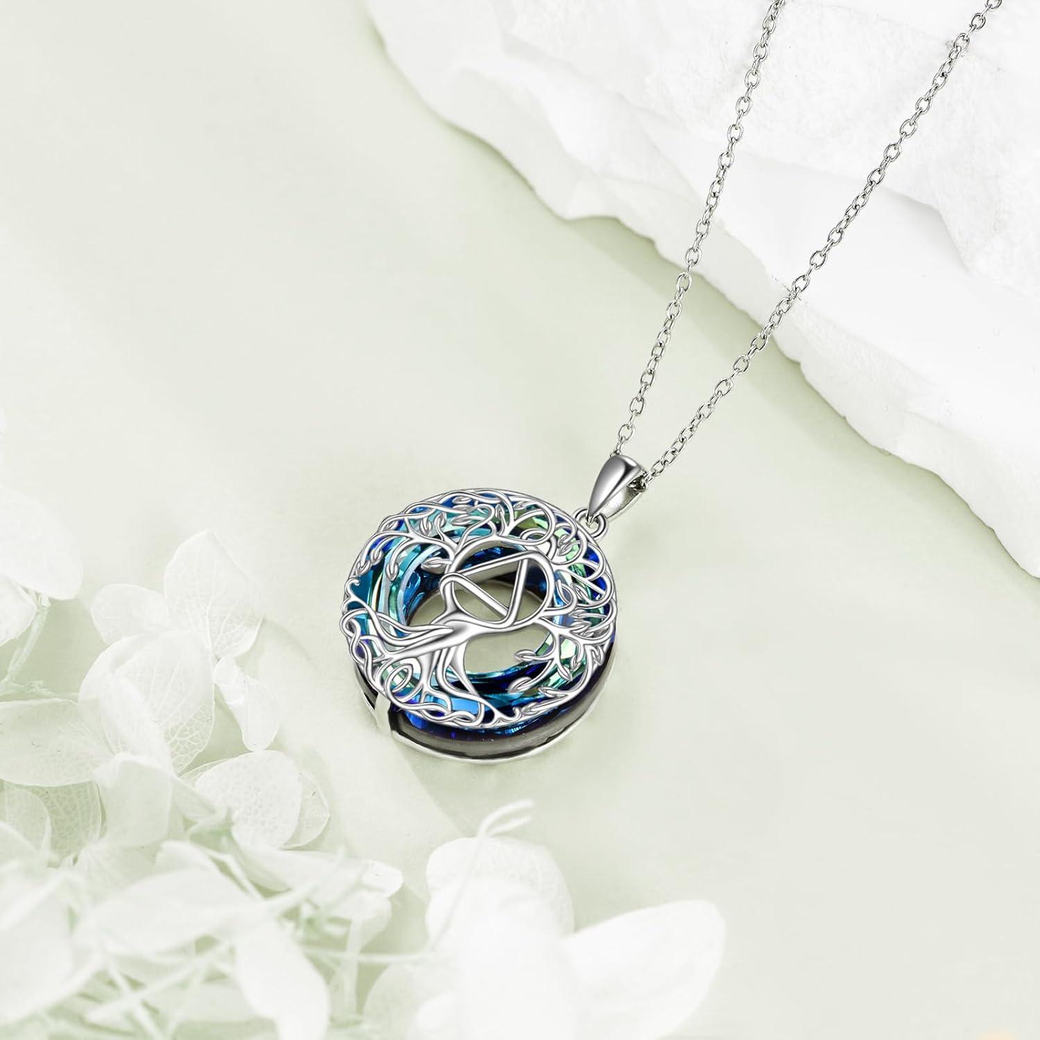 image:imageYFN Tree of Life Necklace Sterling Silver Celtic Knot Tree Pendant Jewelry Gifts for Women MenSobriety Crystal