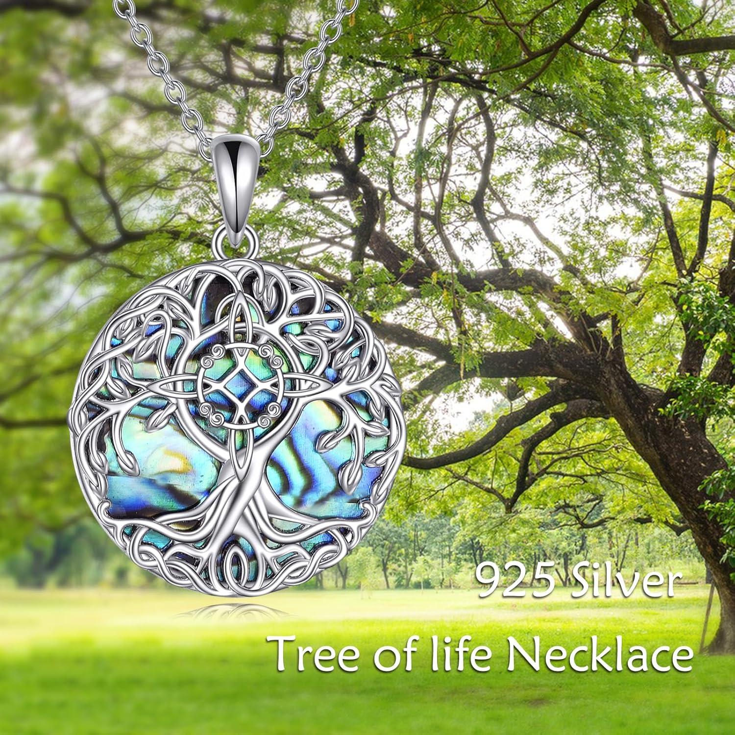 image:imageYFN Tree of Life Necklace Sterling Silver Celtic Knot Tree Pendant Jewelry Gifts for Women MenWitches Knot