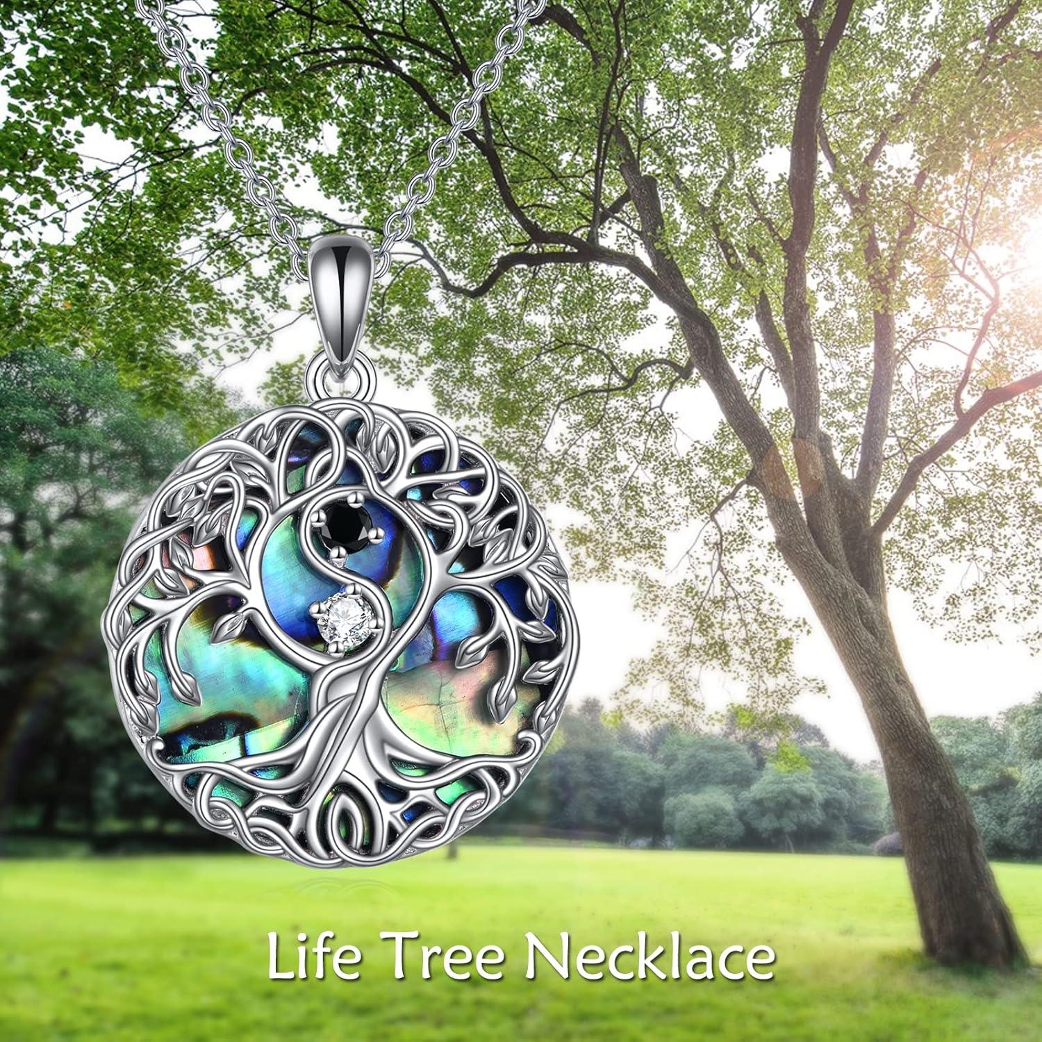 image:imageYFN Tree of Life Necklace Sterling Silver Celtic Knot Tree Pendant Jewelry Gifts for Women MenYin Yang