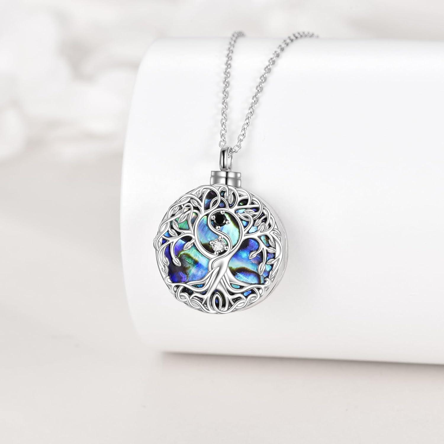 image:imageYFN Tree of Life Necklace Sterling Silver Celtic Knot Tree Pendant Jewelry Gifts for Women MenYin Yang Urn