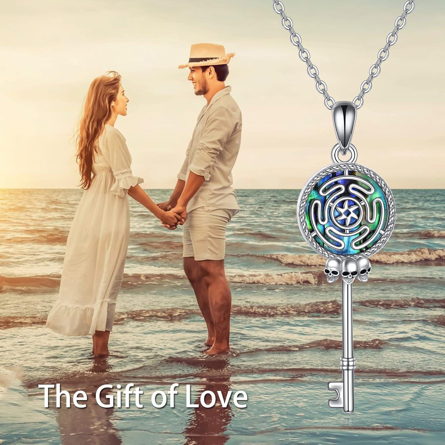 image:imageYFN Triple Moon Goddess Necklace Sterling Silver Pentagram Pentacle Opal Pendant necklace Pagan Wiccan Magic Amulet Tree of Life Jewelry for Women Men 18SilverHecate Necklace