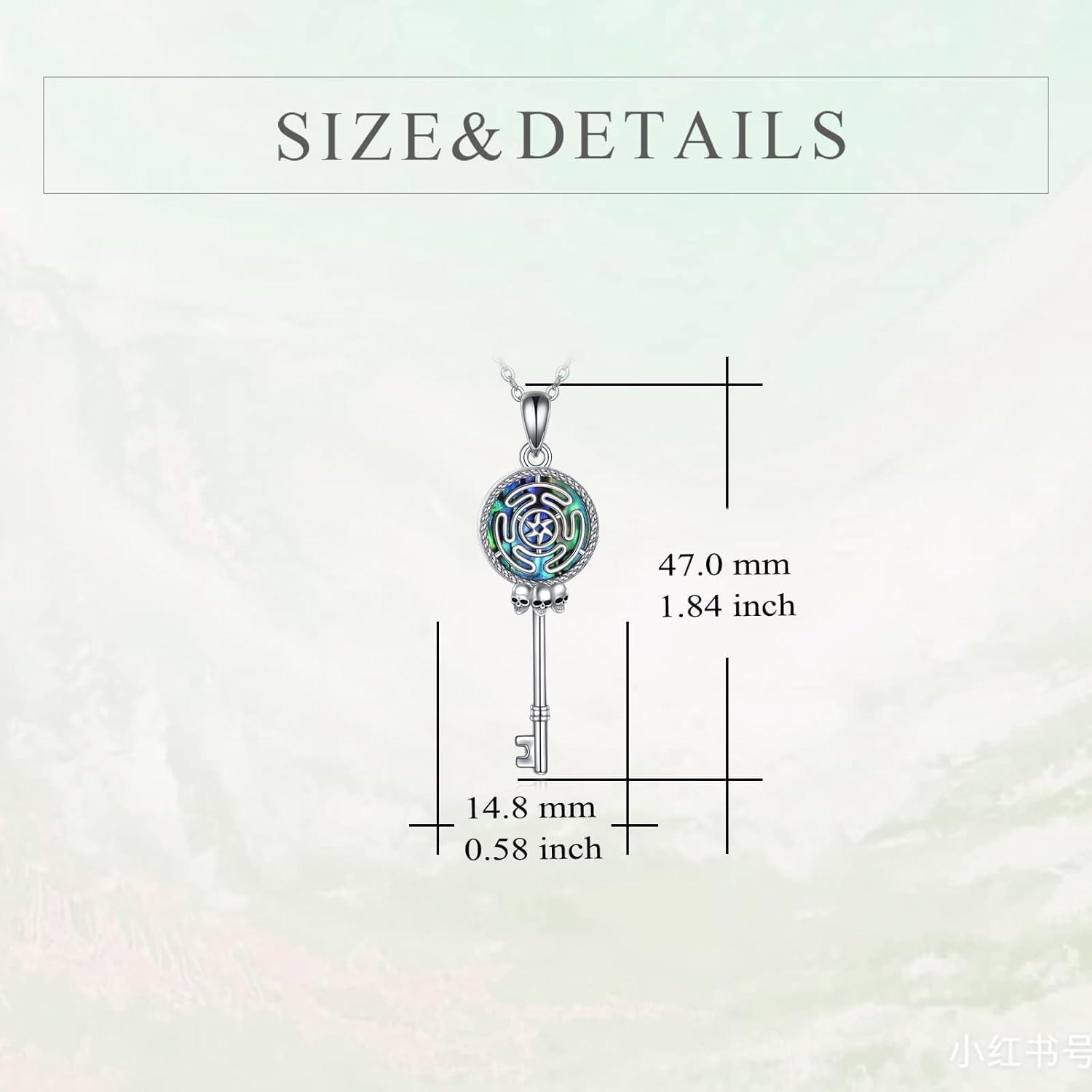 image:imageYFN Triple Moon Goddess Necklace Sterling Silver Pentagram Pentacle Opal Pendant necklace Pagan Wiccan Magic Amulet Tree of Life Jewelry for Women Men 18SilverHecate Necklace