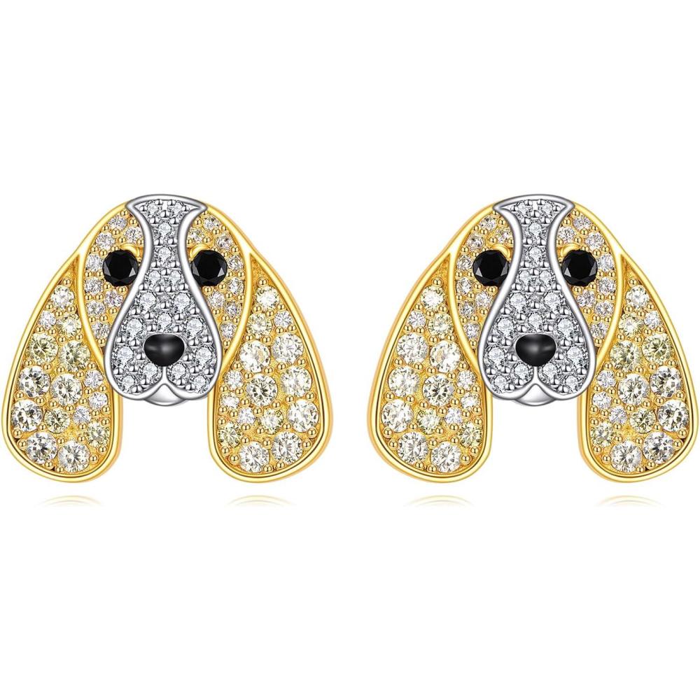 image:imageYFN Dog Stud Earrings Sterling Silver Dog Breed Earrings Jewelry Puppy Gifts for WomenBasset Hound