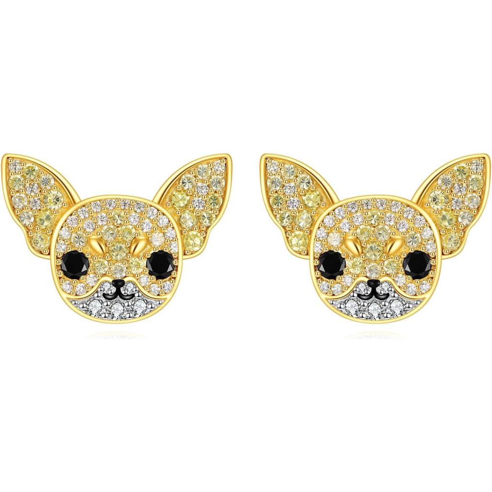 image:imageYFN Dog Stud Earrings Sterling Silver Dog Breed Earrings Jewelry Puppy Gifts for WomenChihuahua